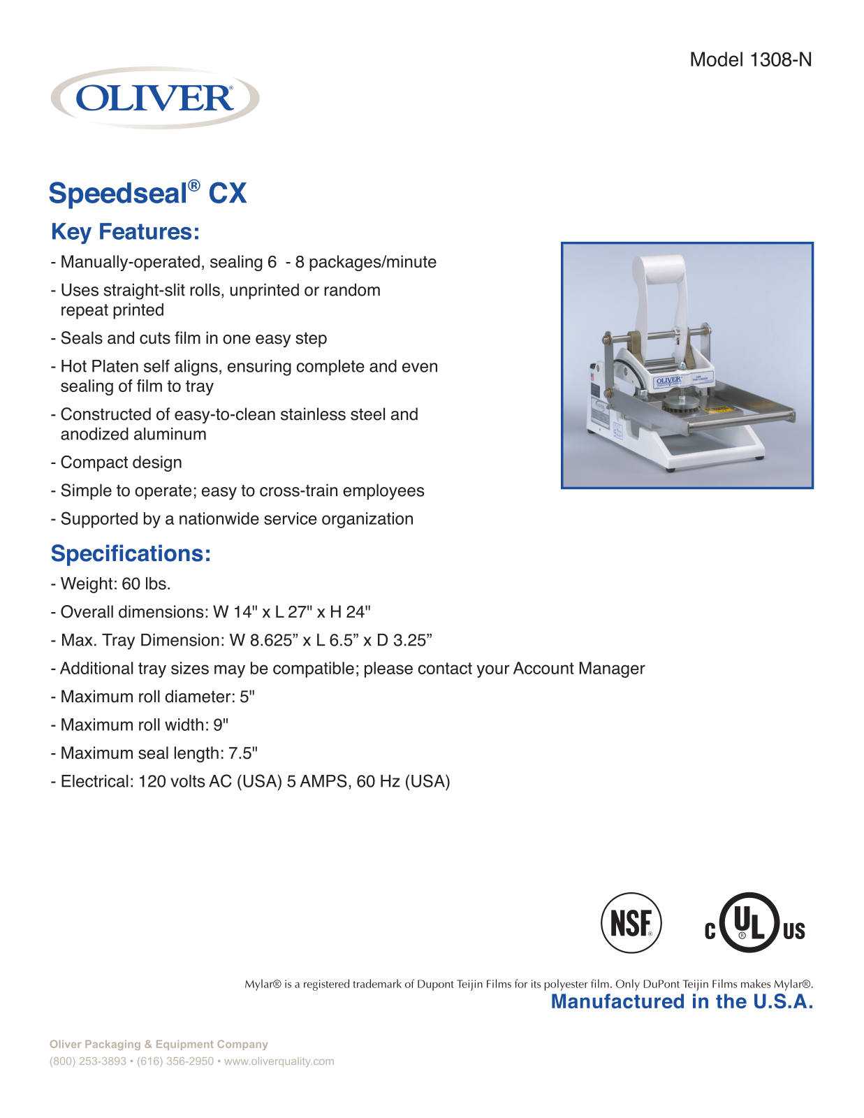 Oliver 1308-N User Manual