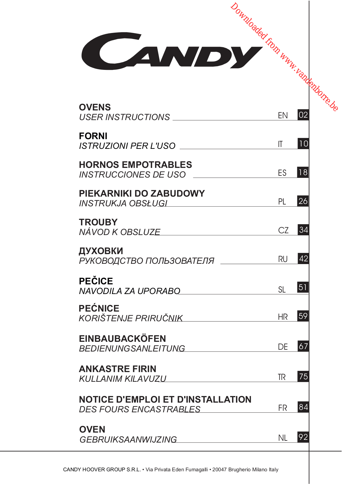 CANDY FCXP 615 User Manual