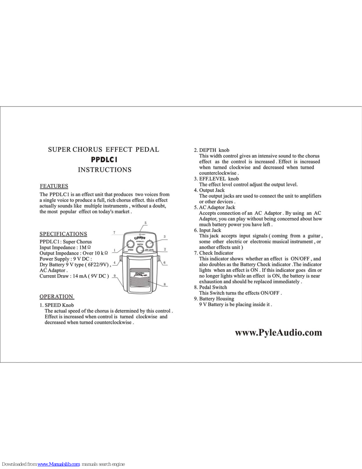 Pyle PPDLC1 Instructions Manual - ManualMachine.com