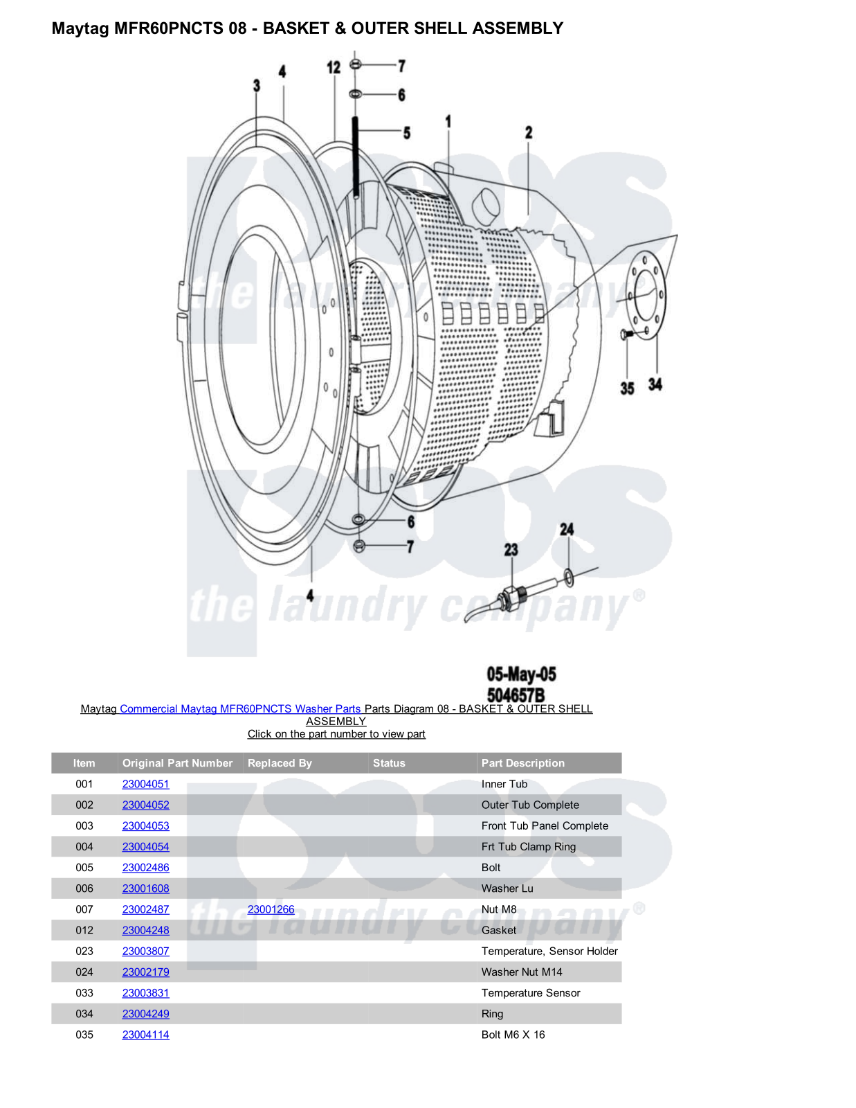 Maytag MFR60PNCTS Parts Diagram