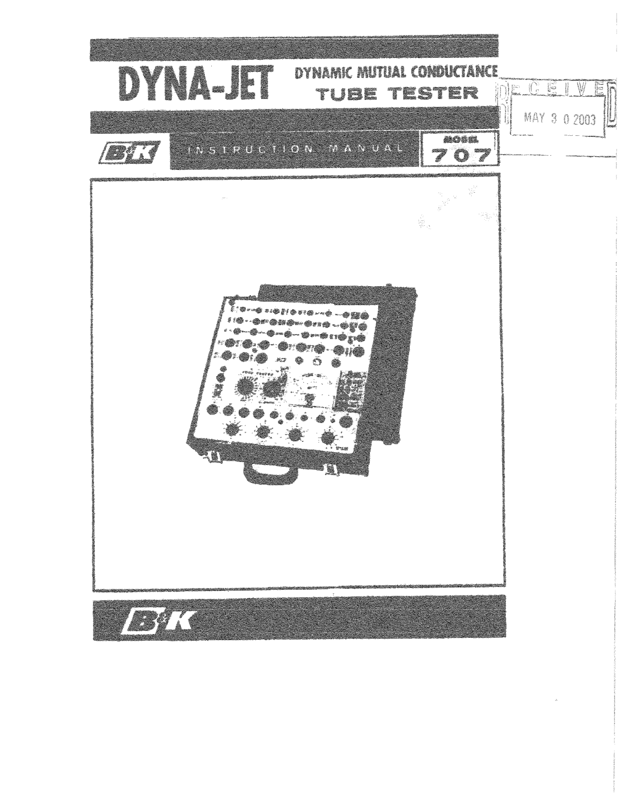 B&K bk-707 User Manual