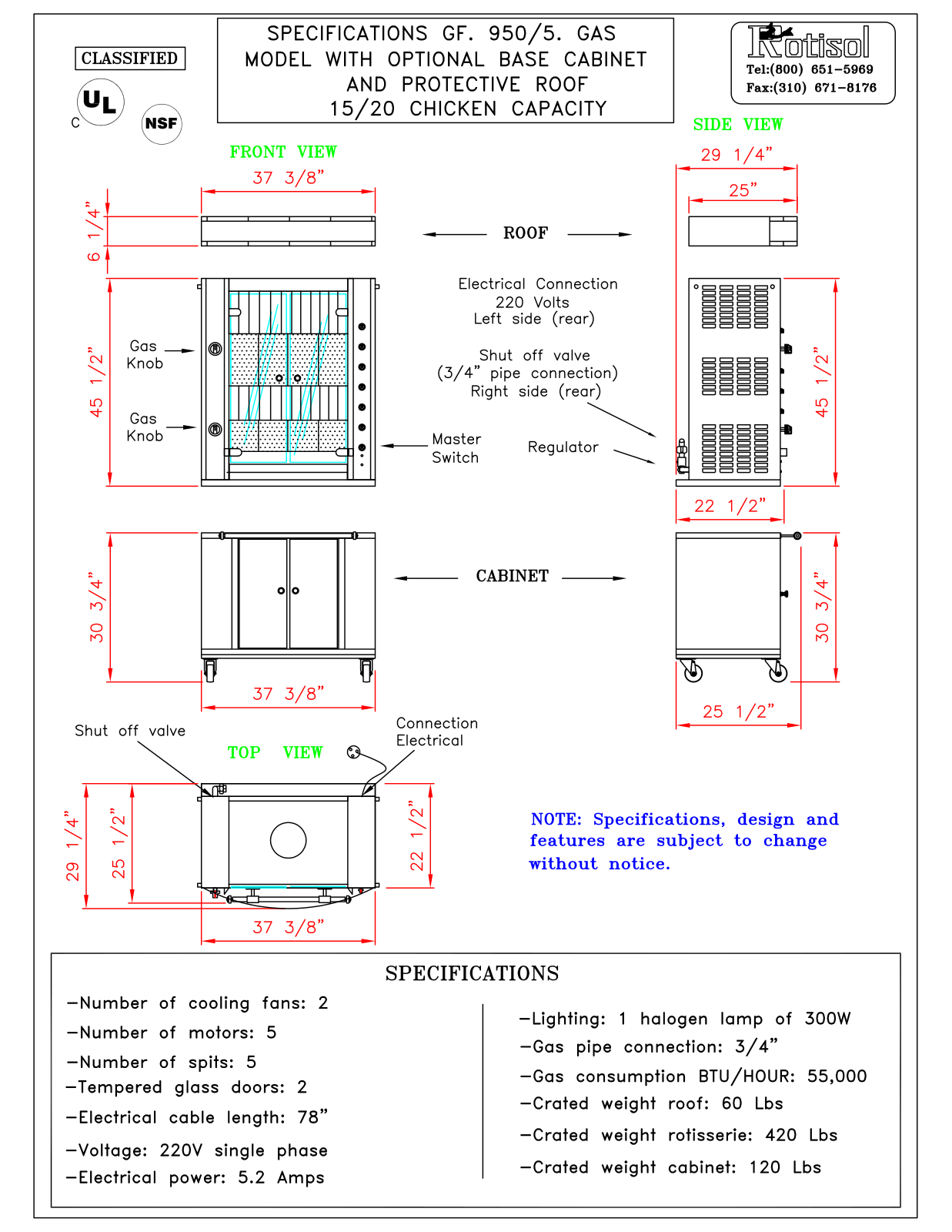 Rotisol GF 950-5, spb955bc-m User Manual