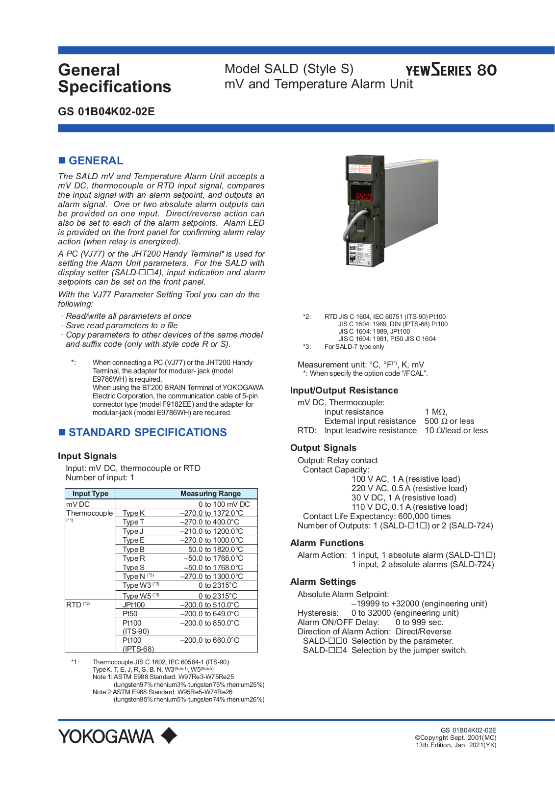 Yokogava SALD User Manual