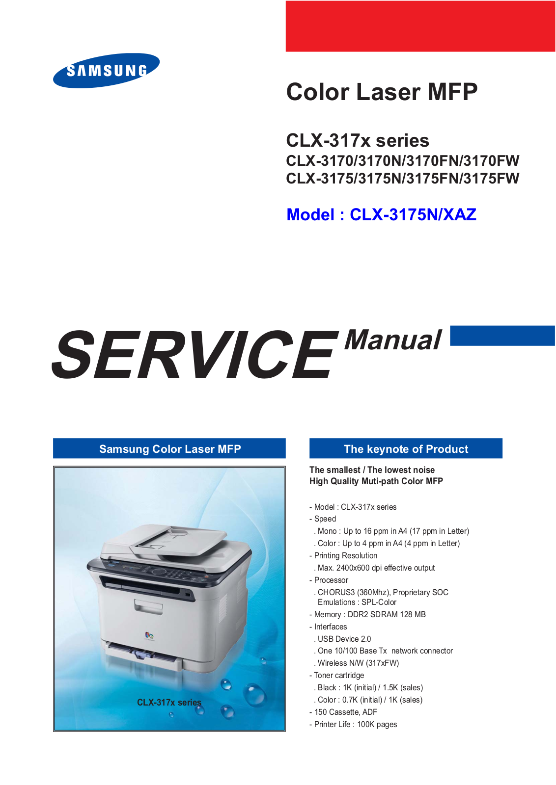 Samsung CLX-3175 Service Manual