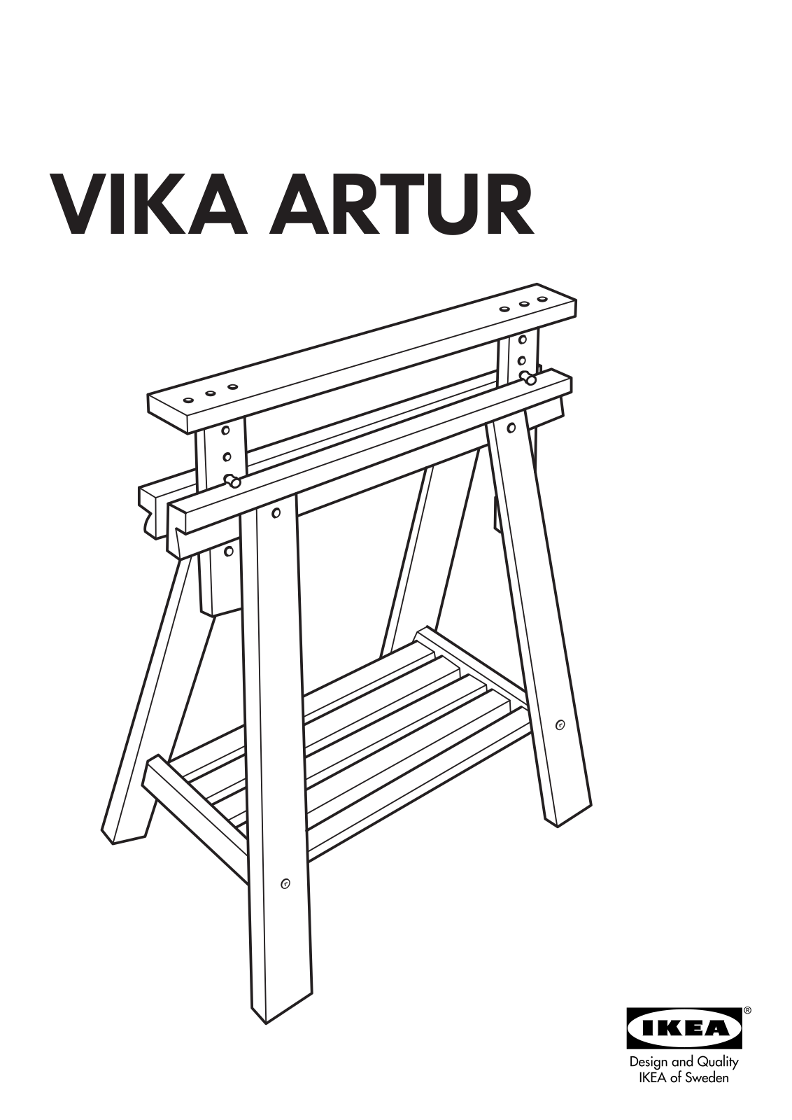 IKEA VIKA ARTUR TRESTLE W SHELF 28X2837 Assembly Instruction