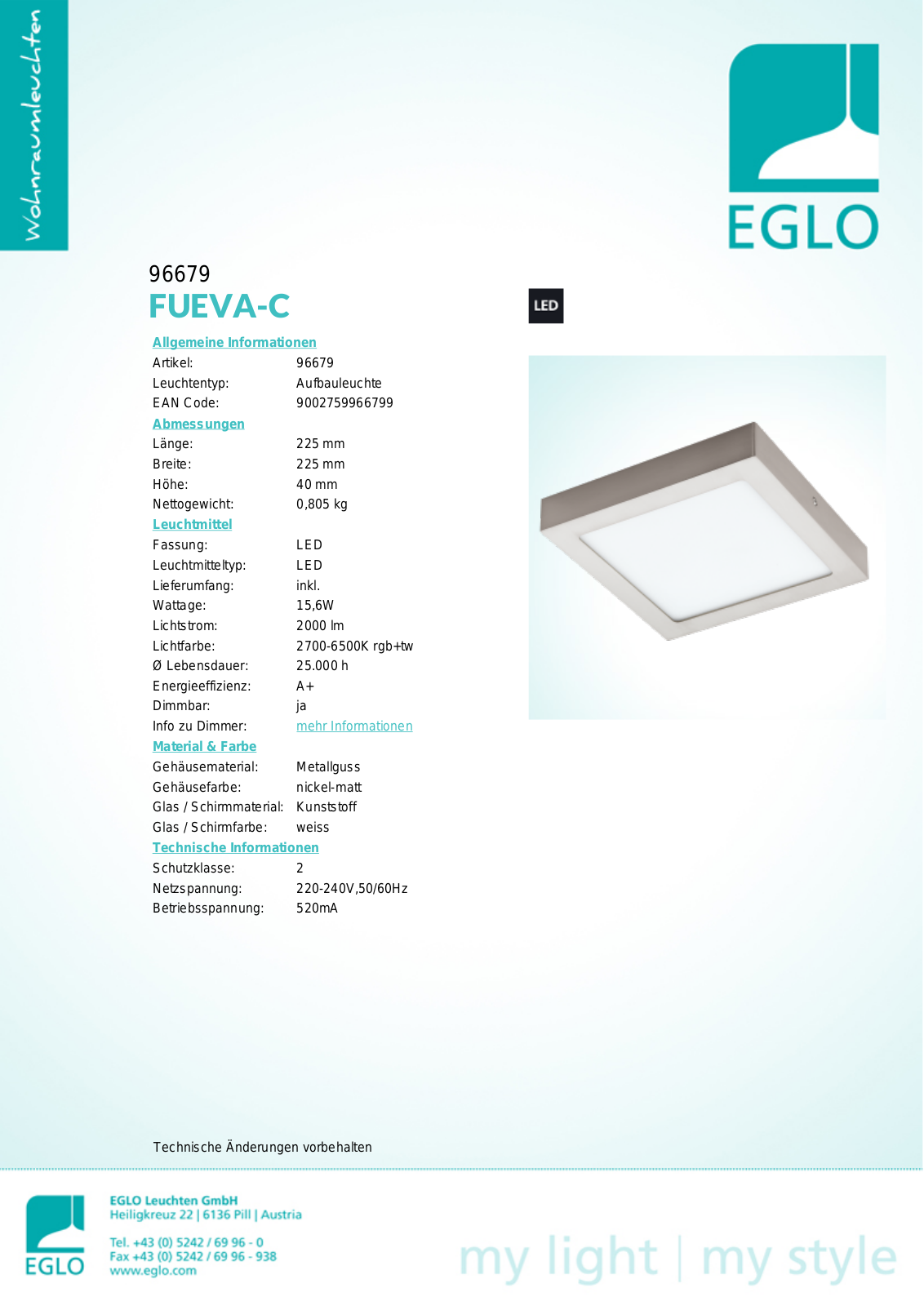 Eglo 96679 Service Manual