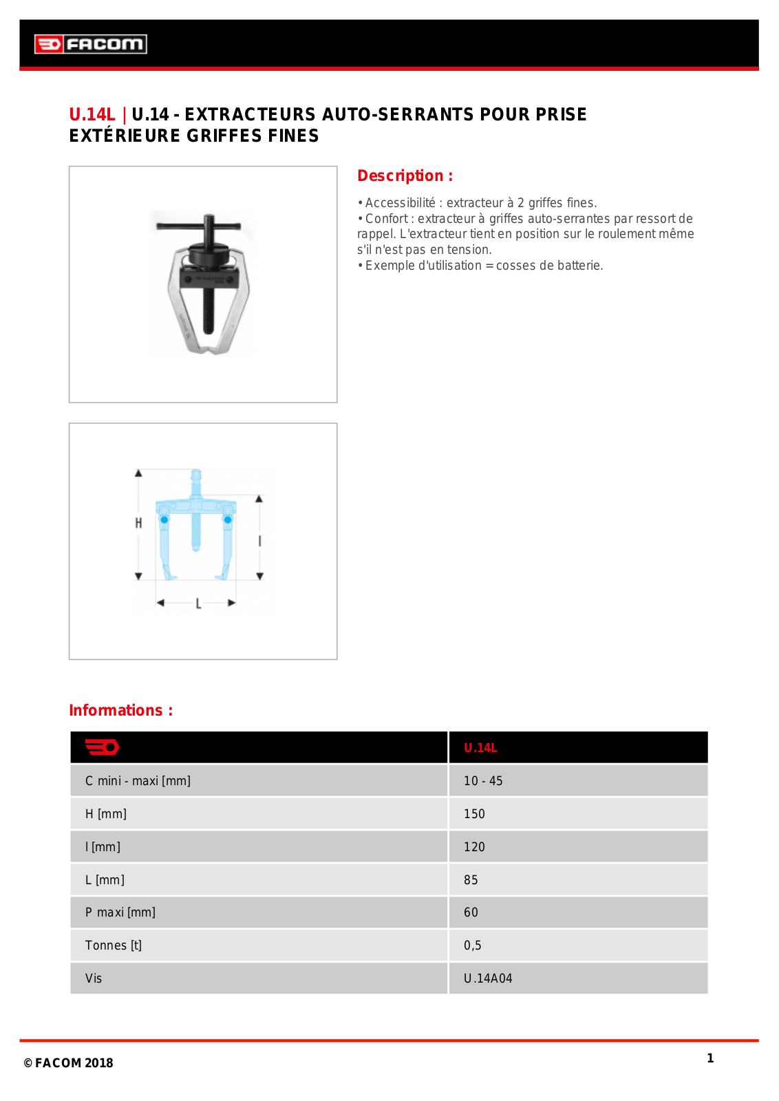 Facom U.14L Specification - ManualMachine.com