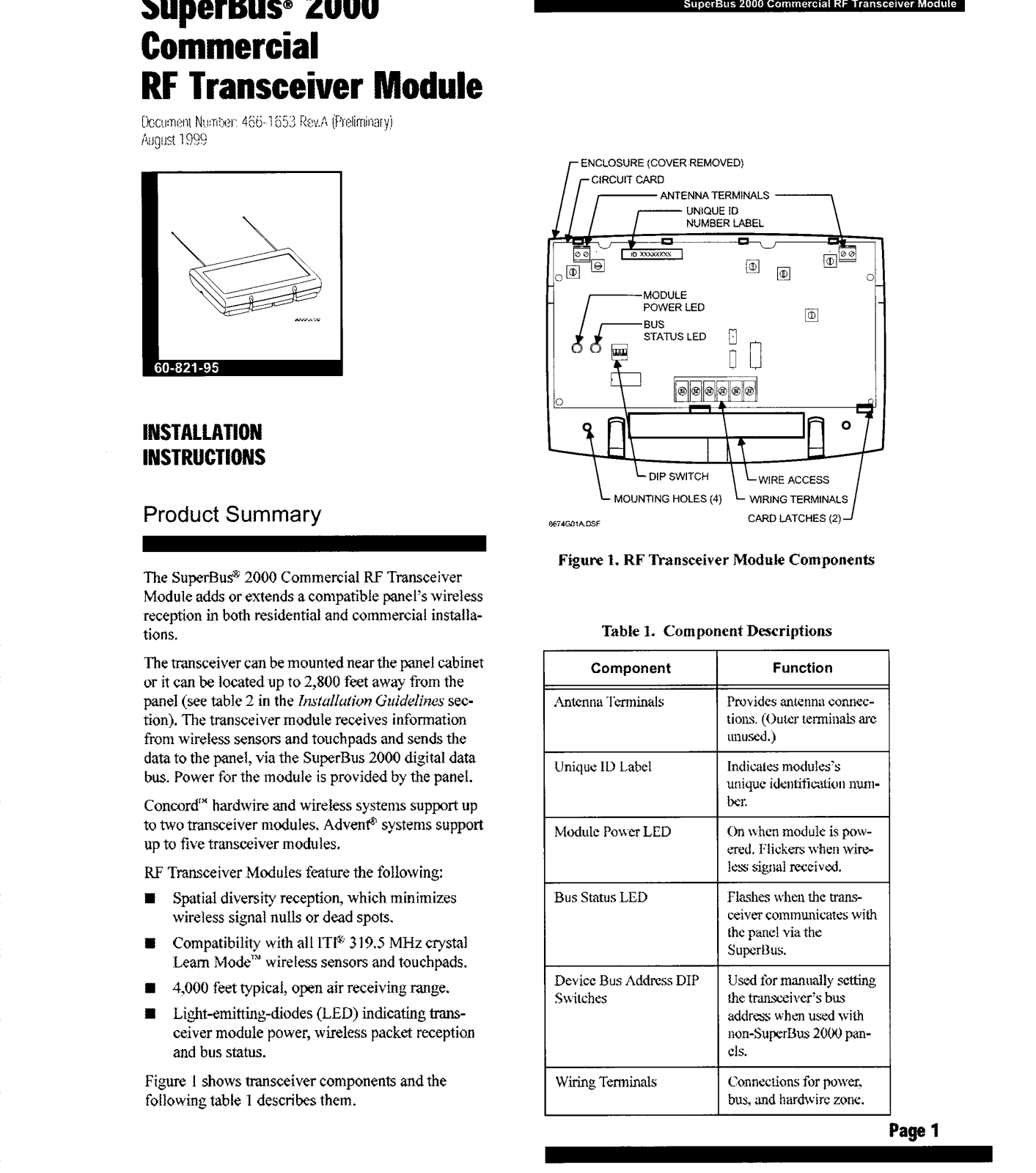 UTC Fire and Security Americas 756-XCVR Users Manual