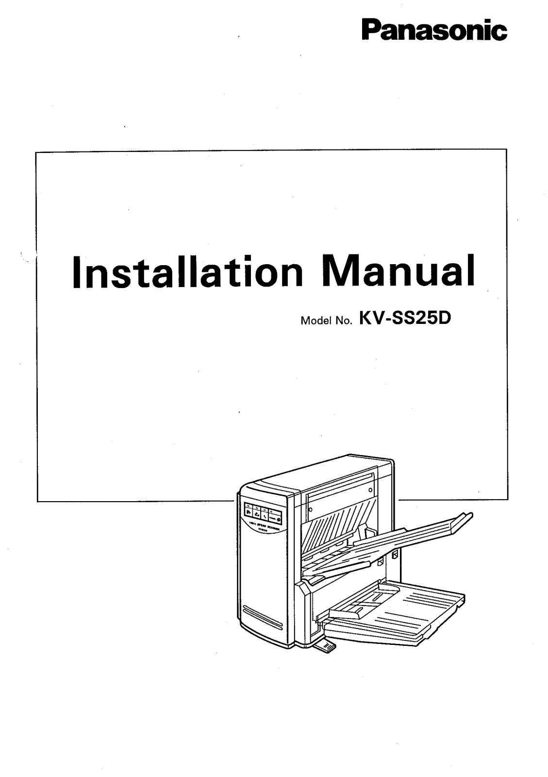 Panasonic kw-s 25 Operation Manual