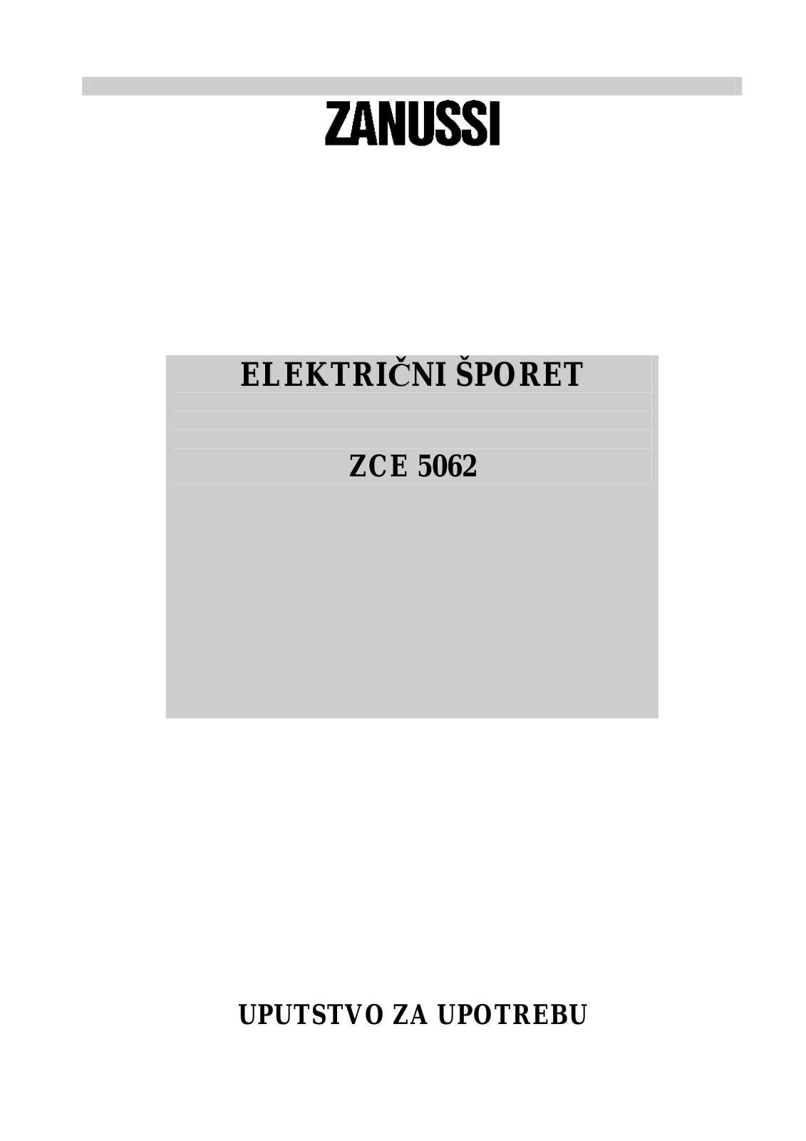 Zanussi ZCE5062 User Manual