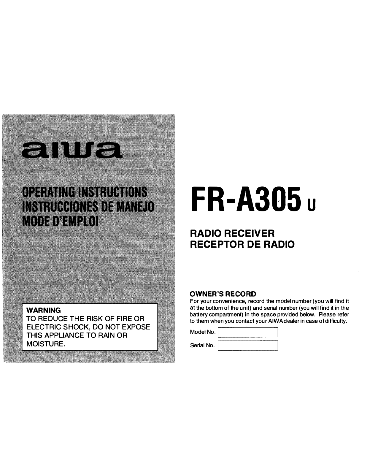 Aiwa FRA305 User Manual