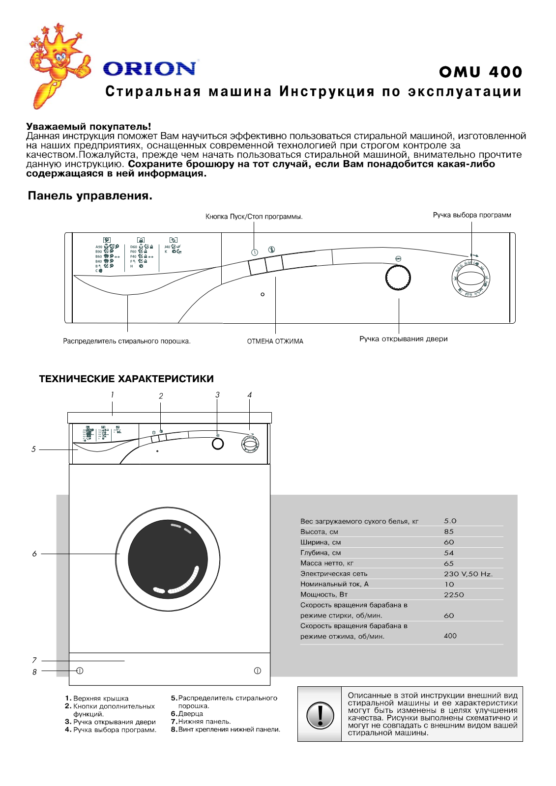 Orion OMU400 User Manual