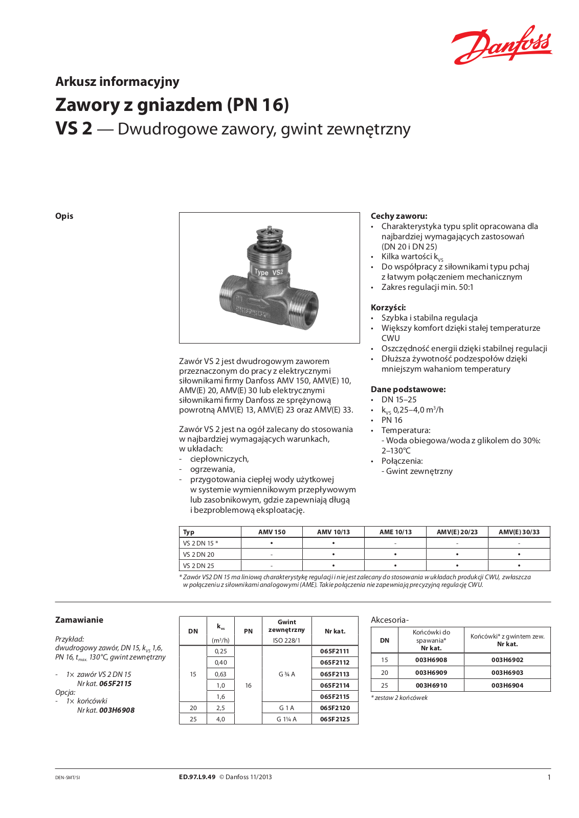 Danfoss VS 2 Data sheet