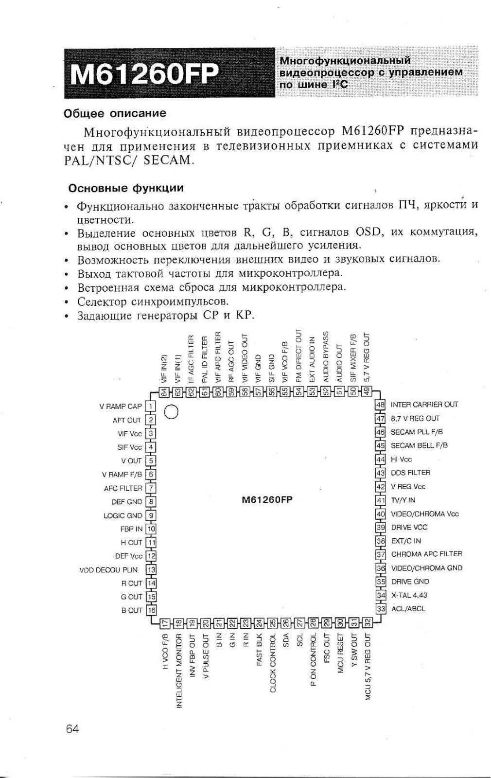 Datasheet M61260FP Datasheet - ManualMachine.com