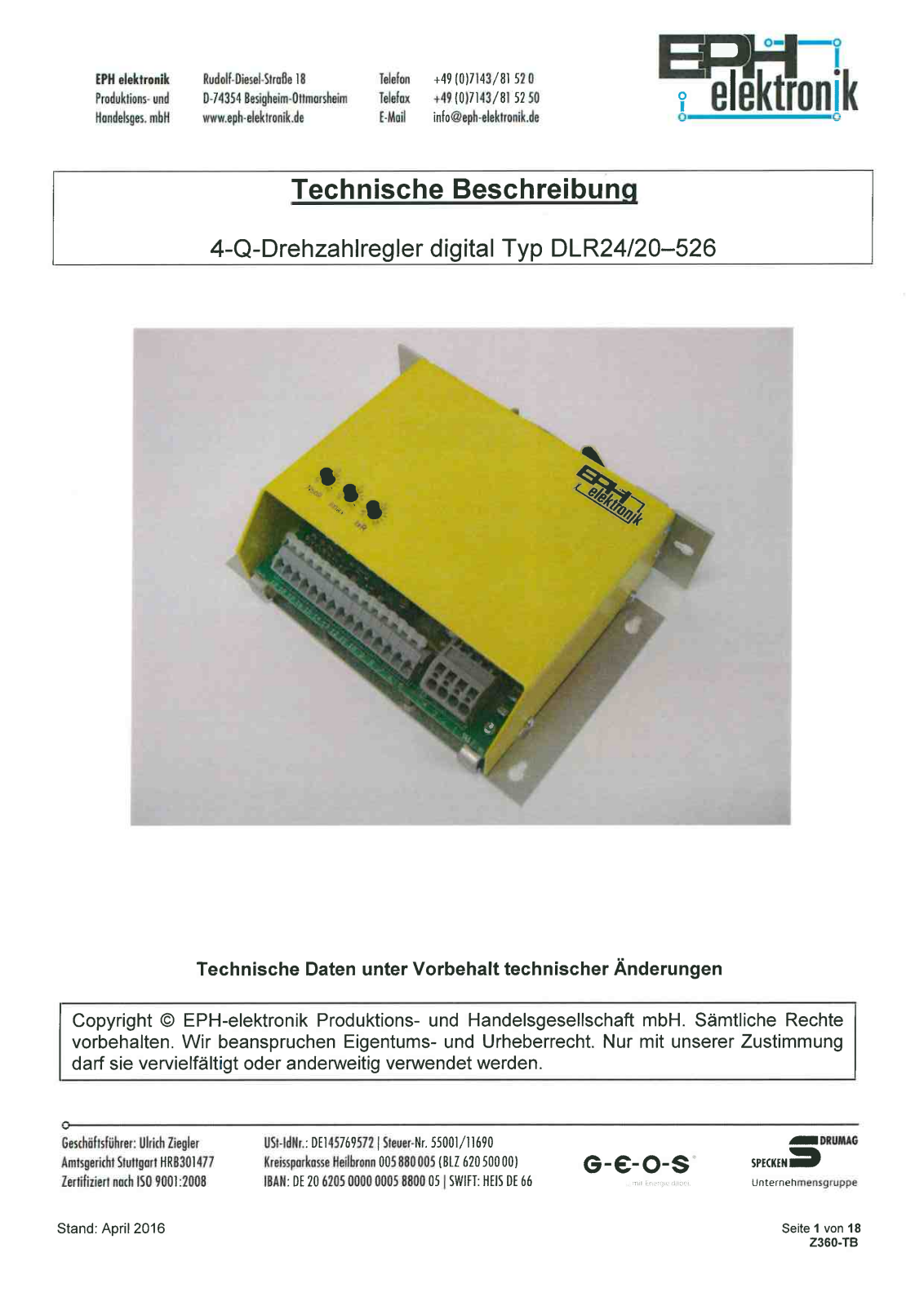 EPH Elektronik DLR 24/20-526 User manual