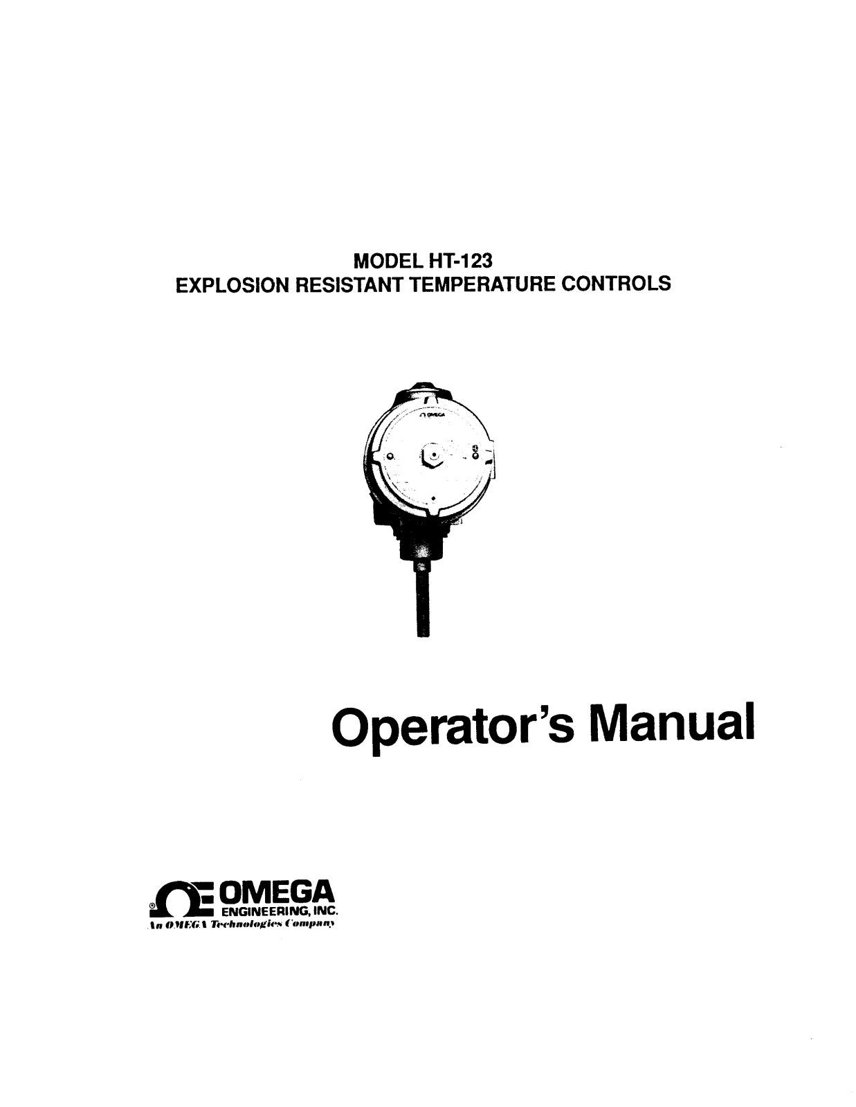 Omega Products HT-123 Installation  Manual