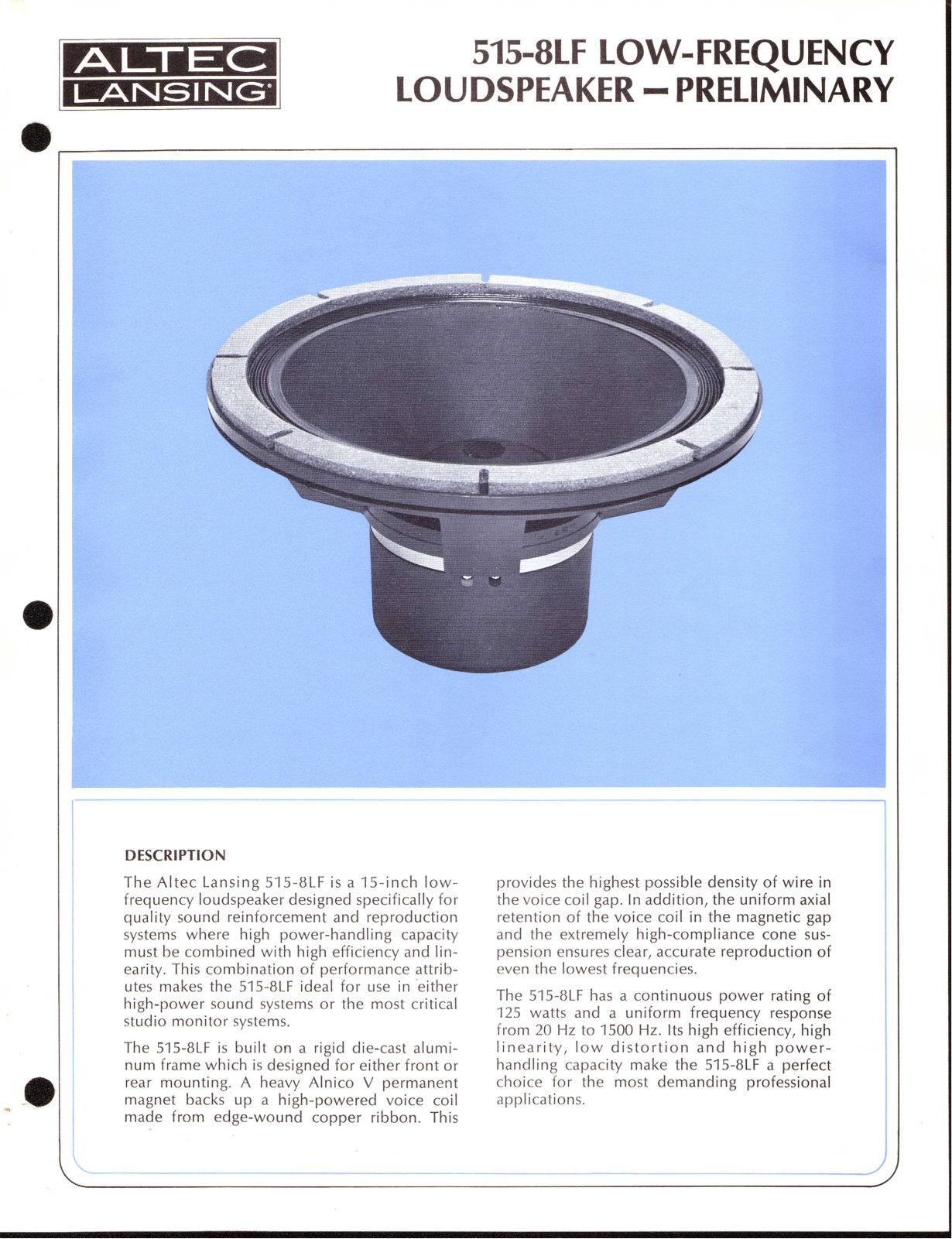 Altec lansing 515-8LF User Manual