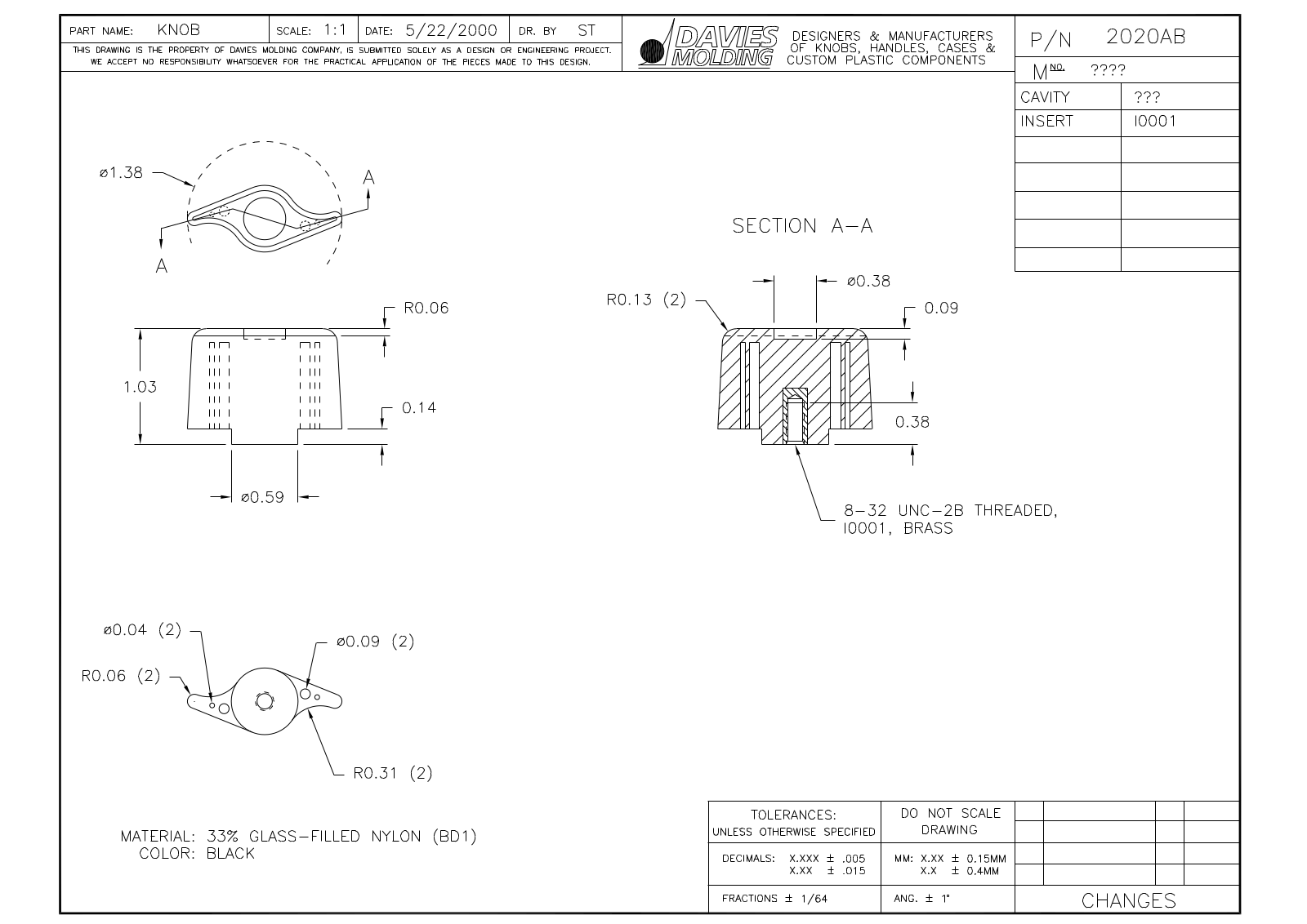 Davies Molding 2020AB Reference Drawing