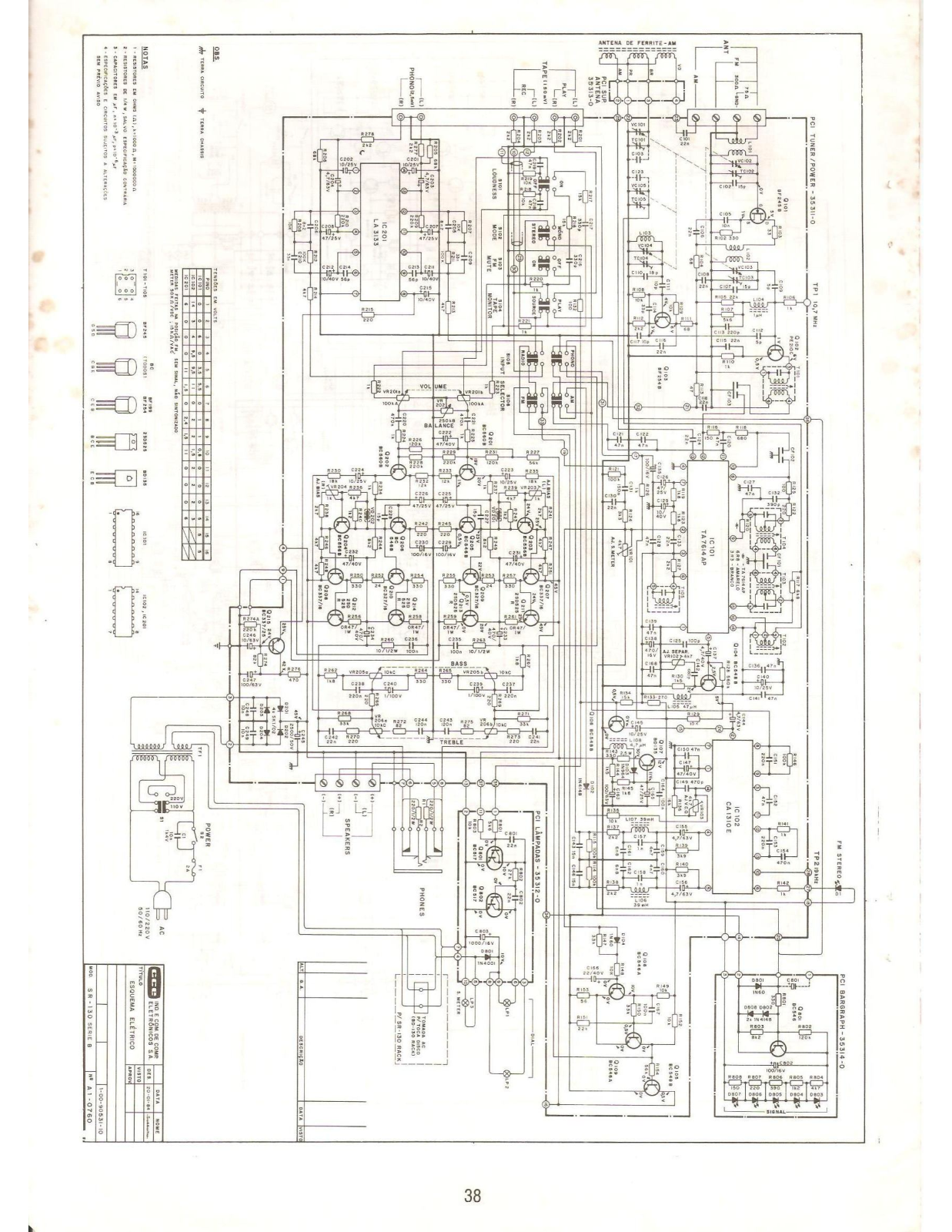 CCE SR130 Serie B Schematic