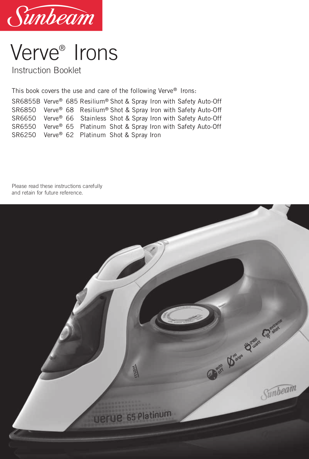 Sunbeam SR6855B, SR6650, SR6600, SR6850, SR6200 User Manual