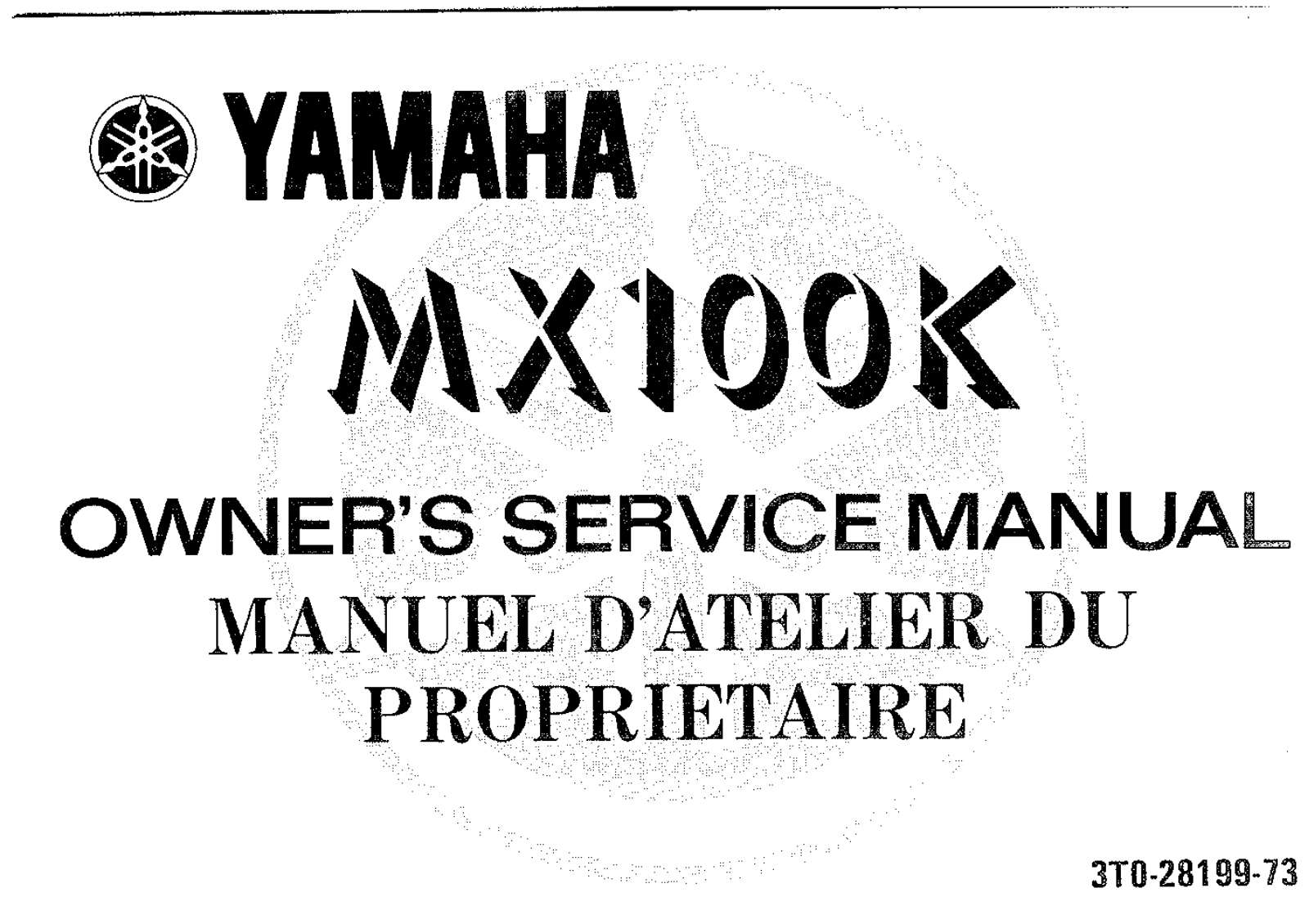 Yamaha MX100 K 1983 Owner's manual