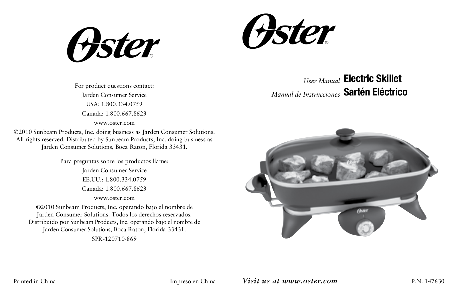 Oster SPR-120710-869 User Manual