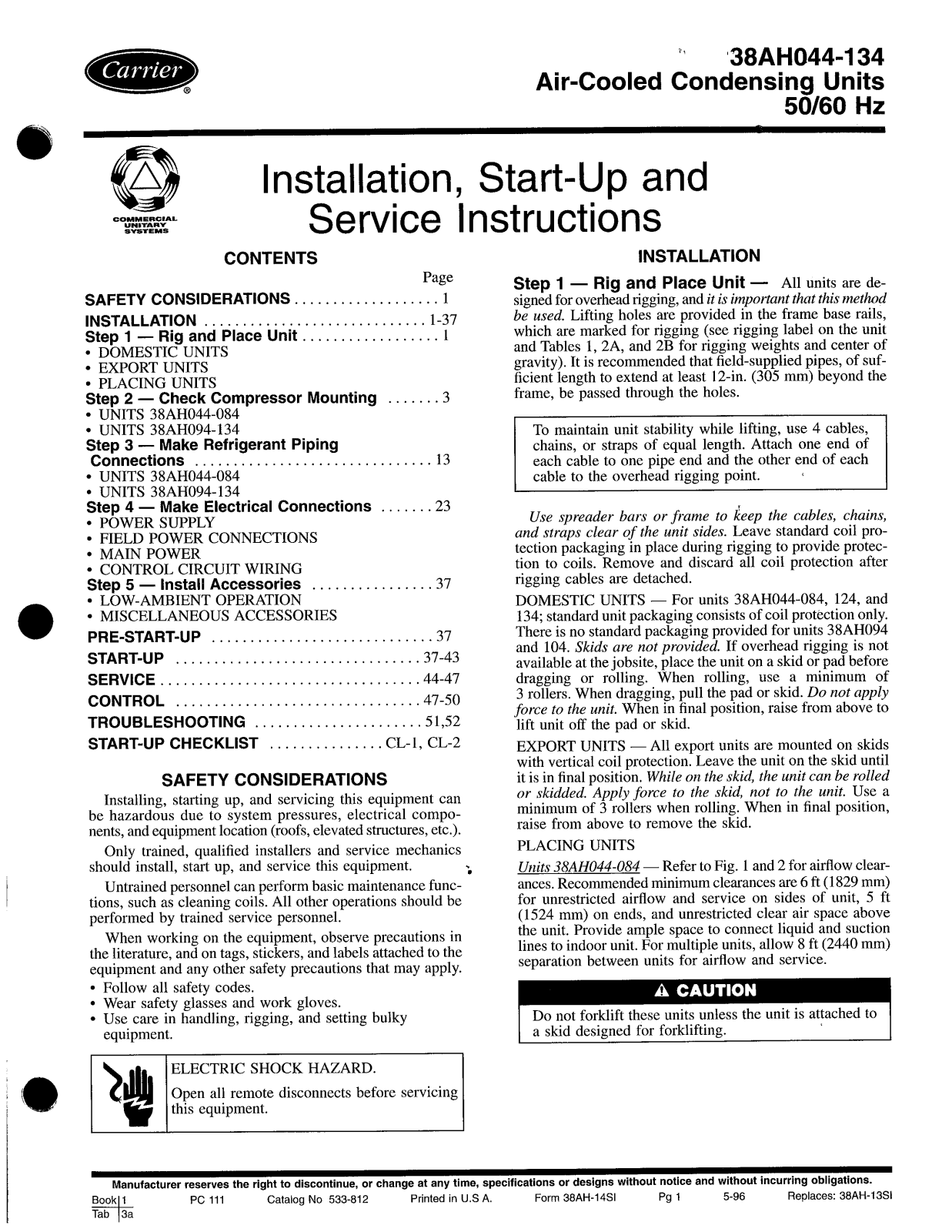 Carrier 38AH044-134 User Manual