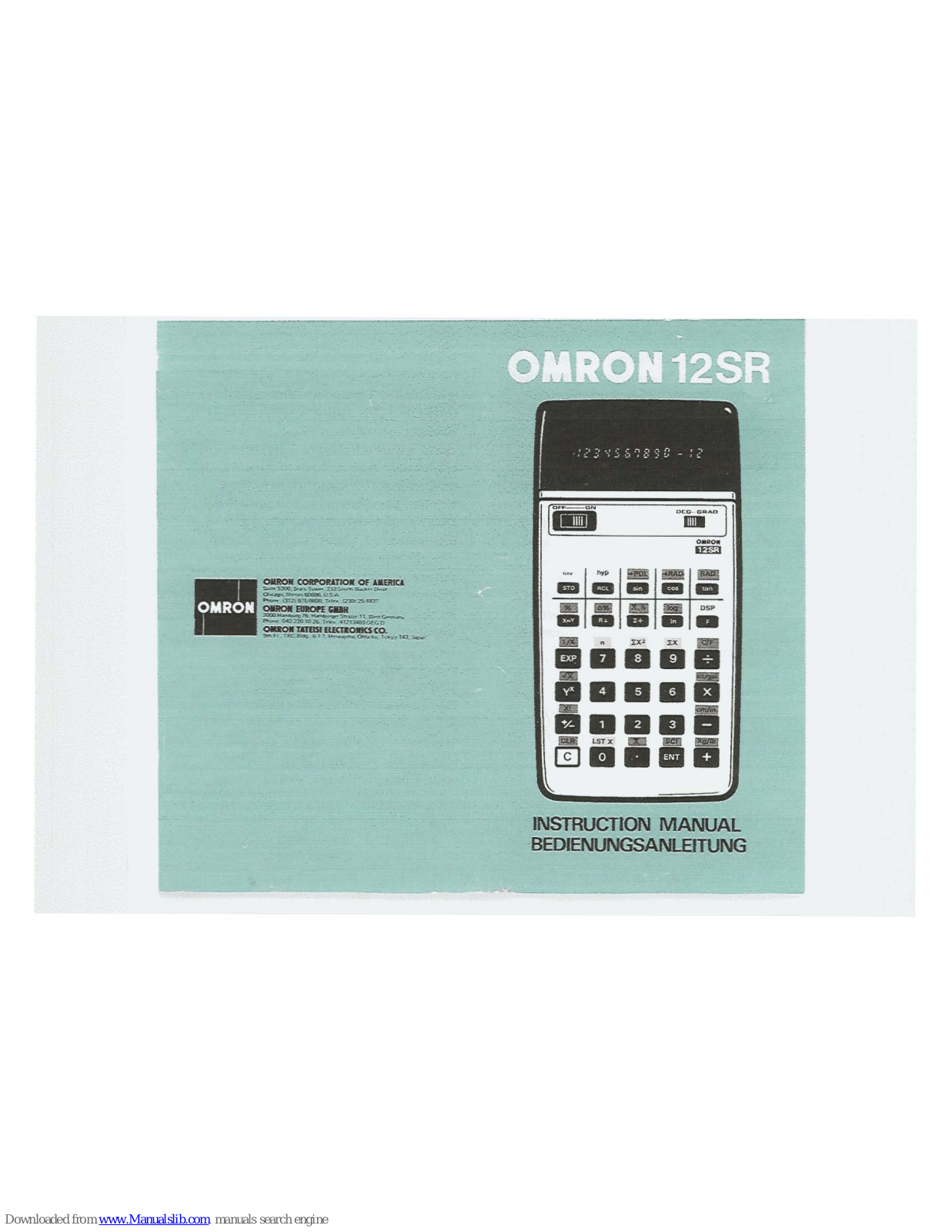 Omron 12SR Instruction Manual - ManualMachine.com