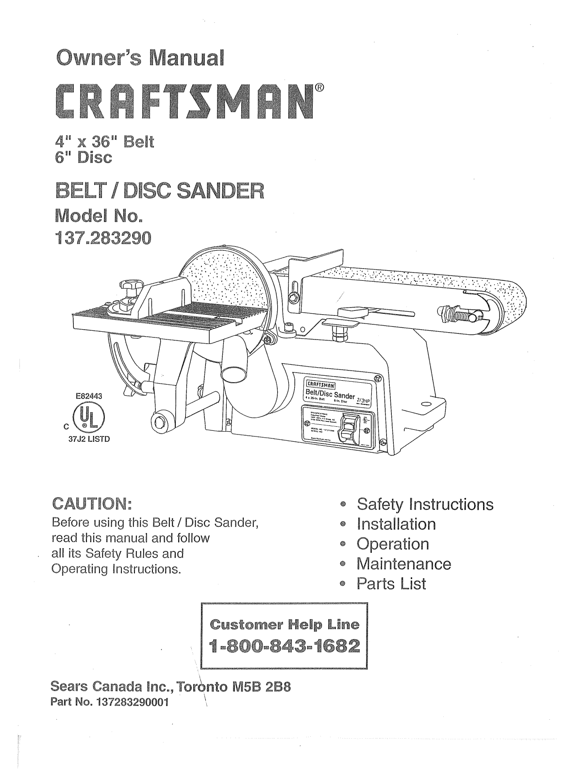 Craftsman 137.283290 User Manual