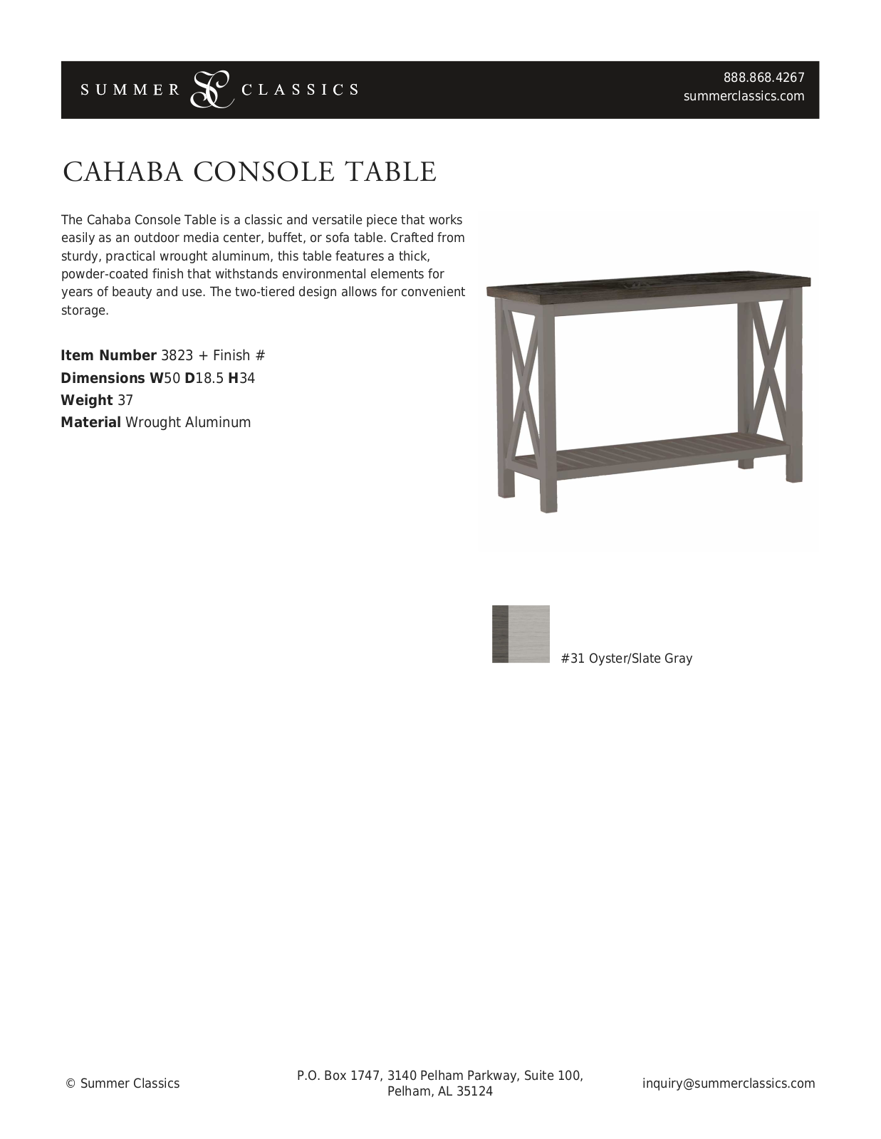 Summer Classics SMCL1517 Specifications - ManualMachine.com