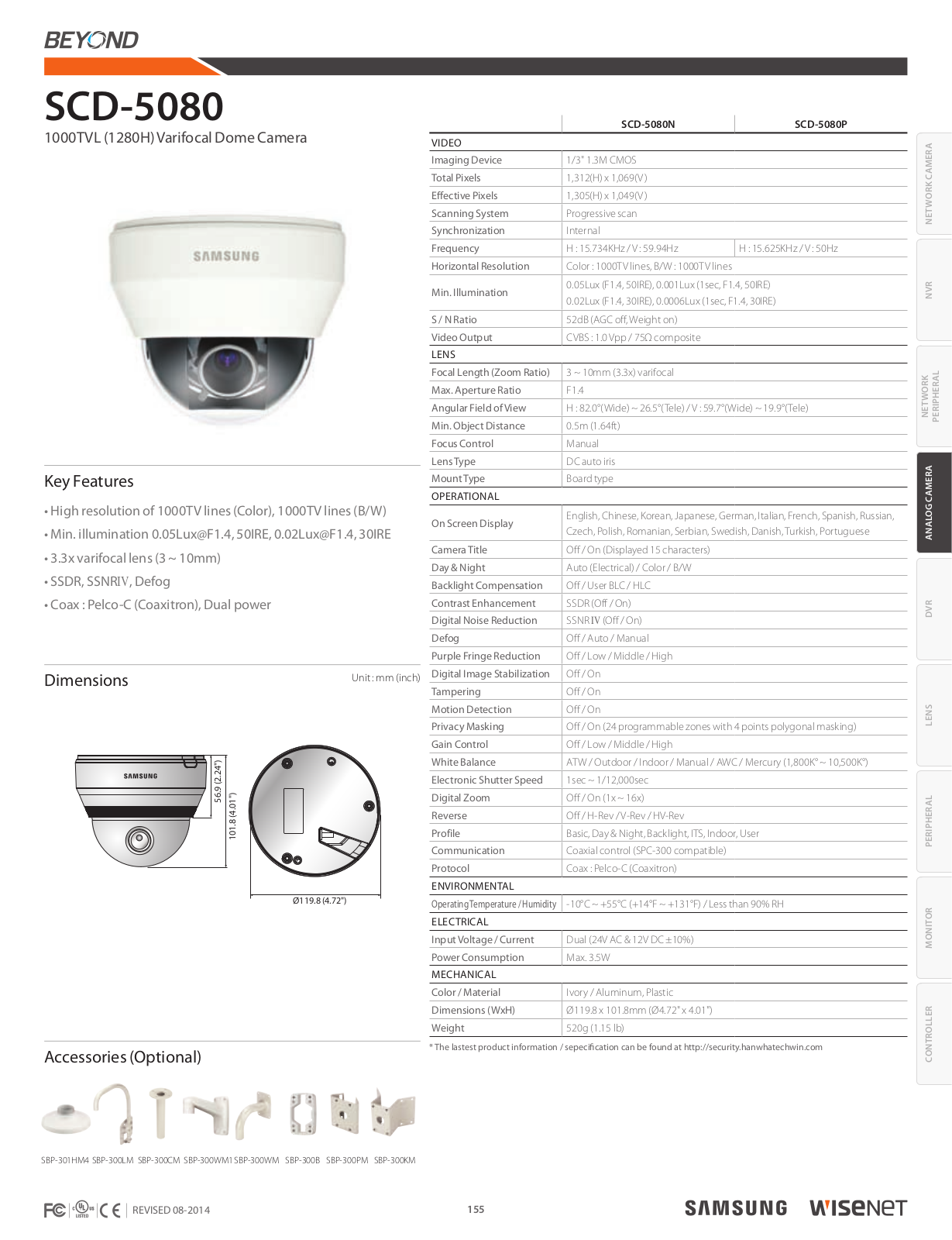 Samsung SCD-5080 Specsheet