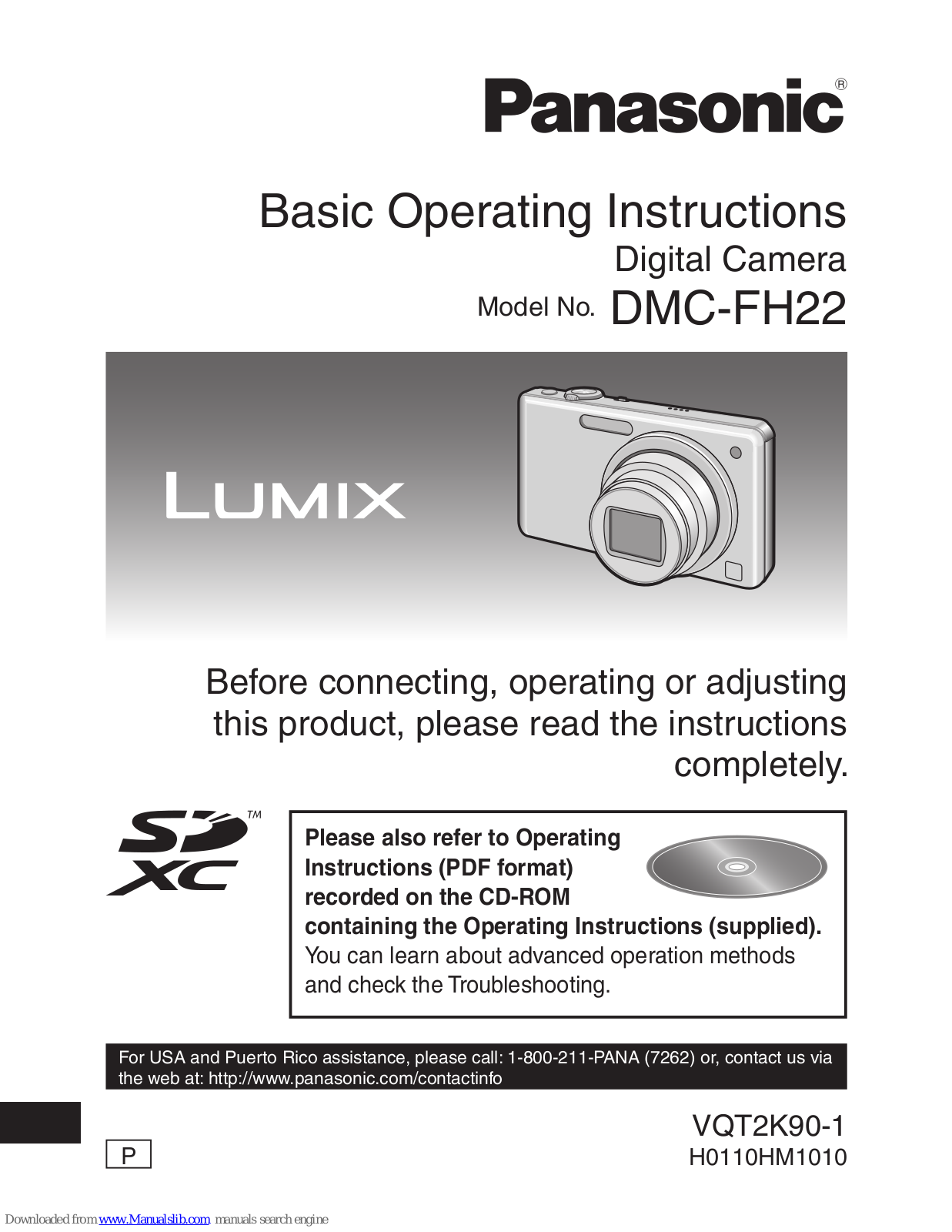 Panasonic Lumix DMC-FH22, DMCFH22K Basic Operating Instructions Manual