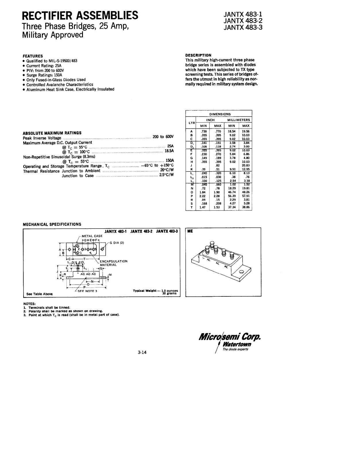 Microsemi Corporation 483-3, 483-2, 483-1 Datasheet