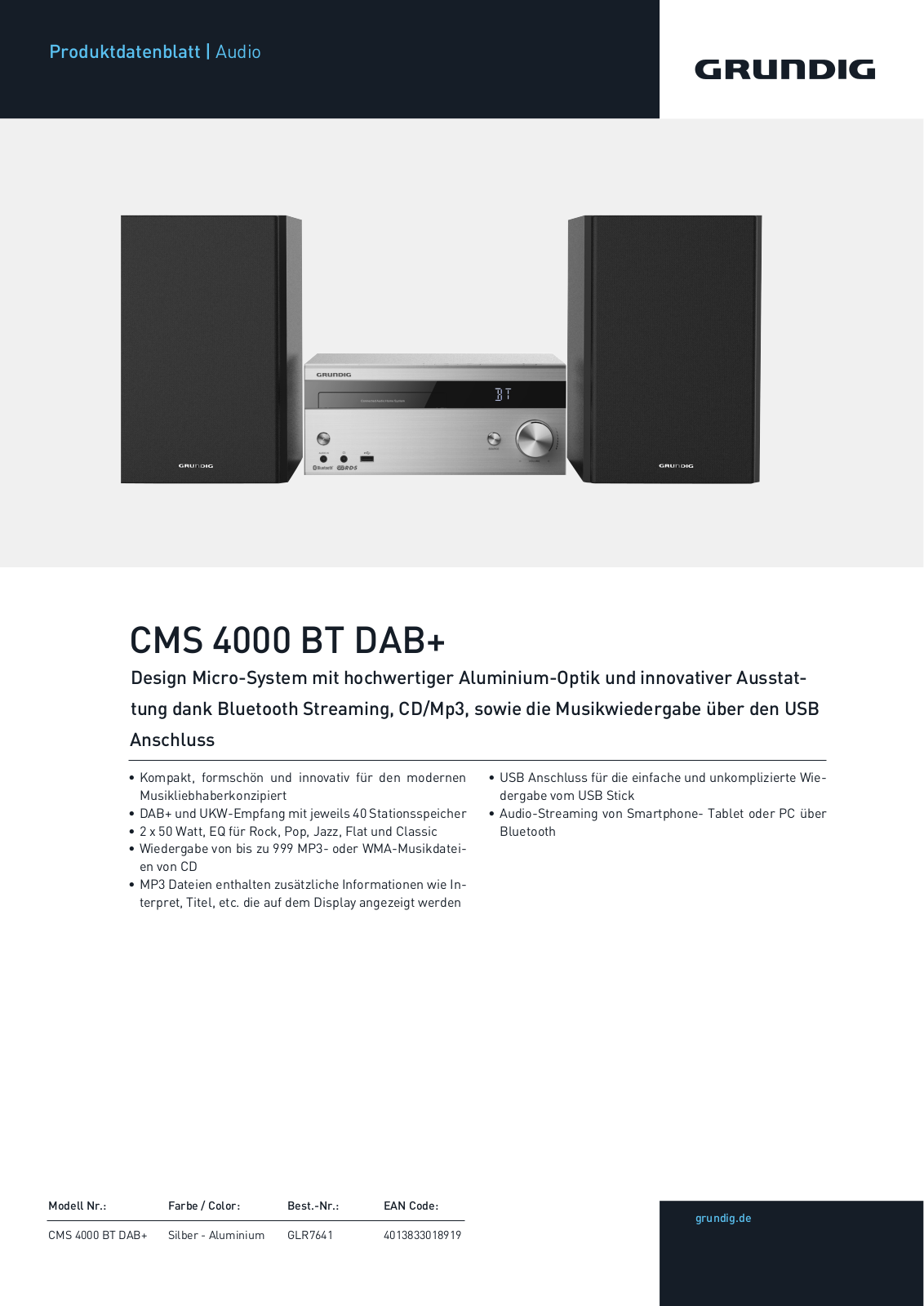 Grundig CMS 4000 BT DAB+ Service Manual