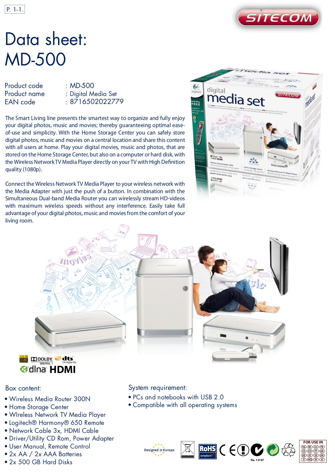 Sitecom MD-500 DATASHEET