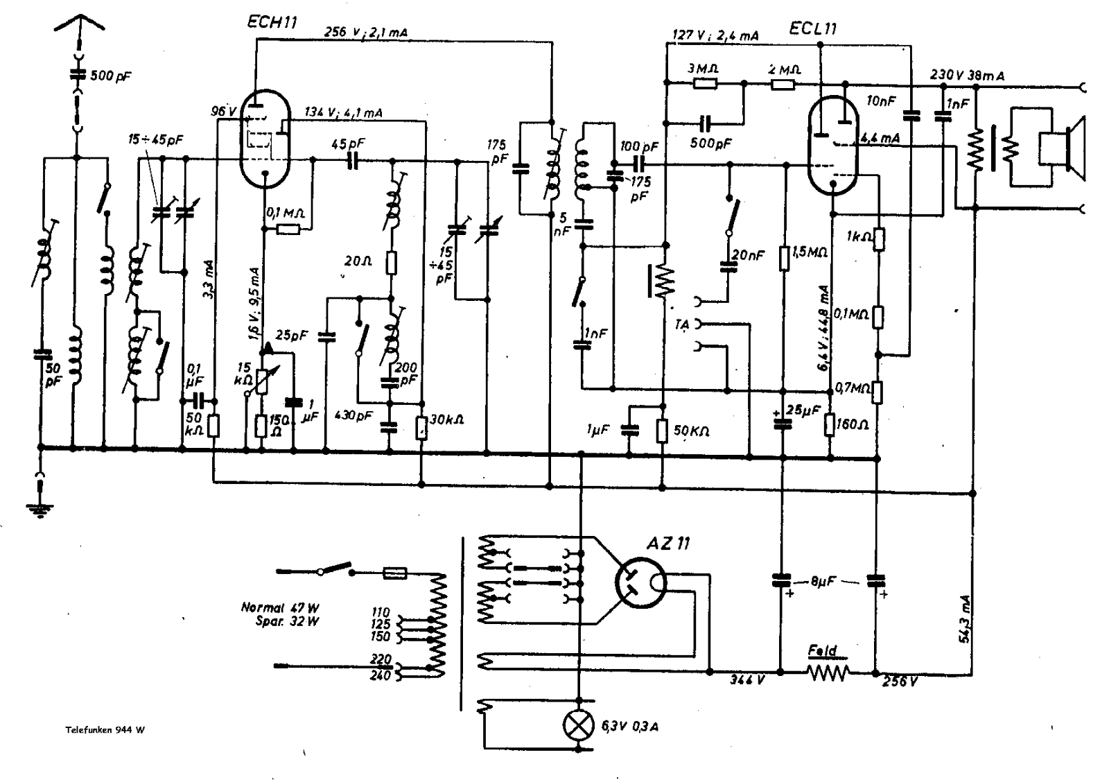 Telefunken 944-W Schematic