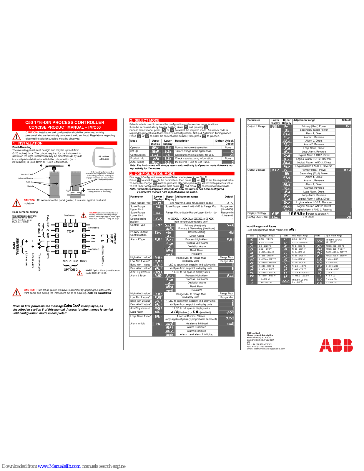 ABB C50 Product Manual