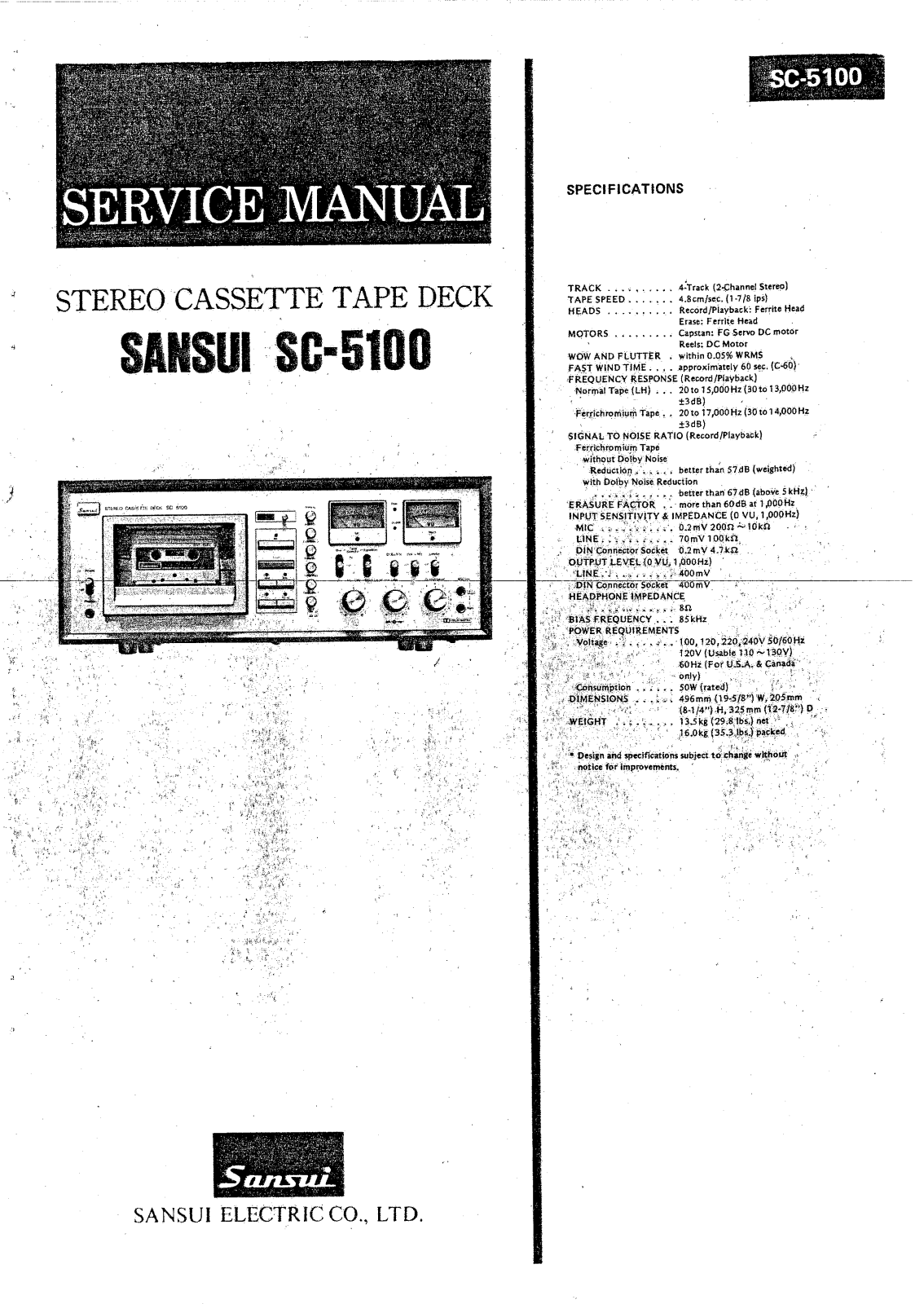 Sansui SC-5100 Service Manual