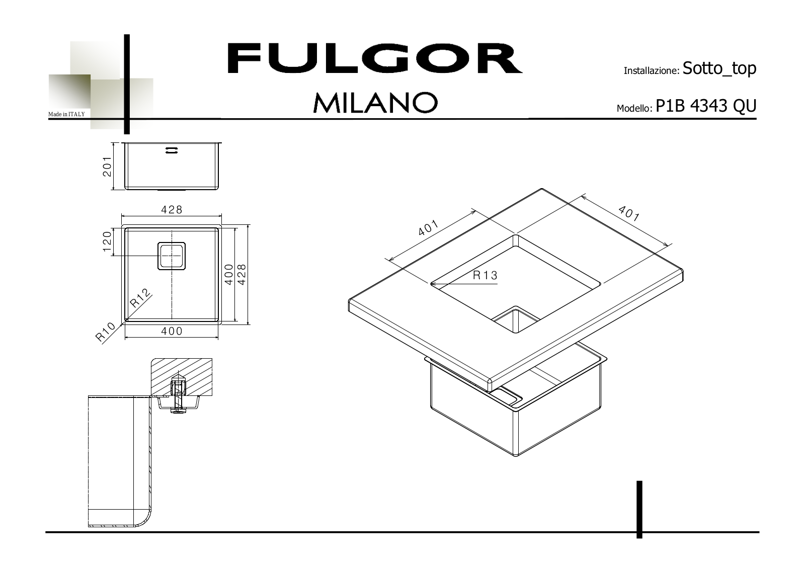 Fulgor Milano P1B 4343 QU User Manual