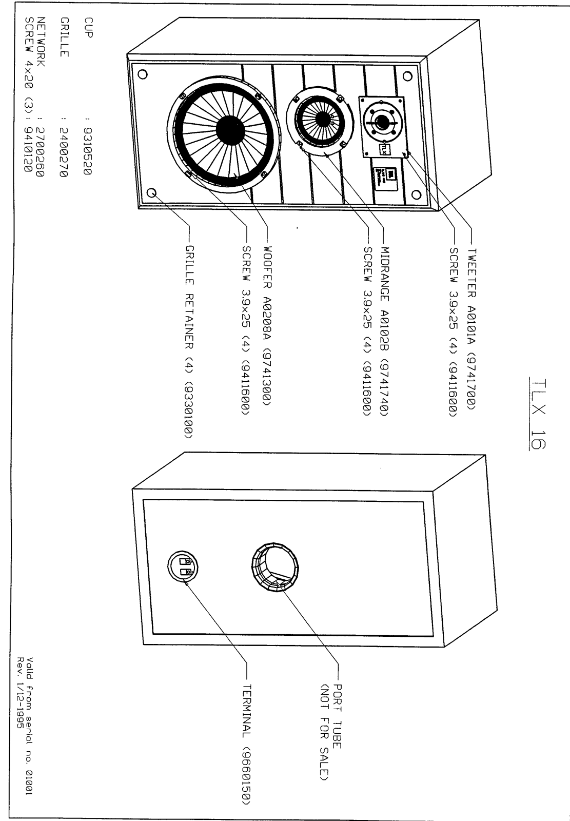 JBL TLX-16 Owners manual