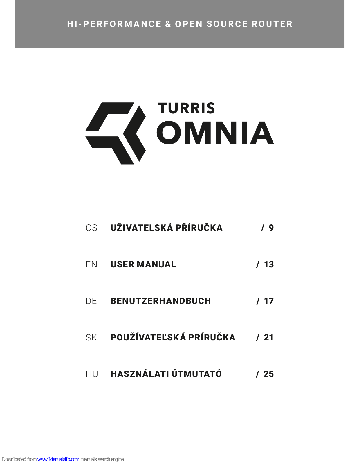 Turris Omnia RTROM01-1G, RTROM01-2G, RTROM01-1G-NW, RTROM01-2G-NW User Manual