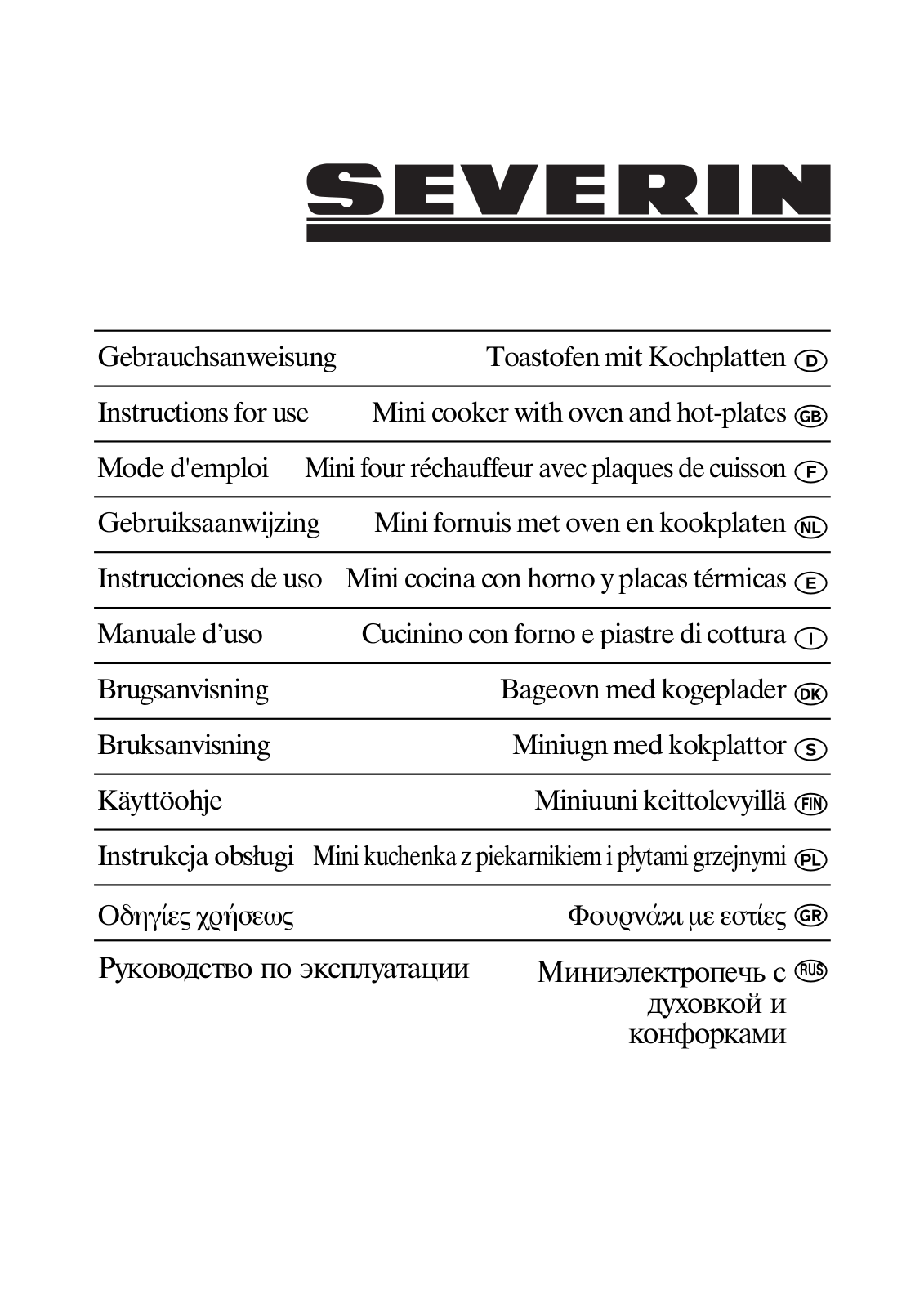 Severin KH 2049 User Manual