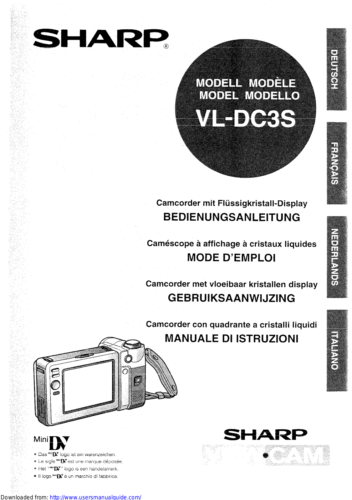 SHARP VL-DC3S User Manual