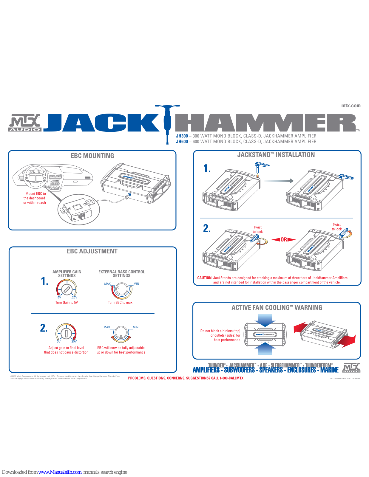 MTX JackHammer JH300, JackHammer JH600 User Manual