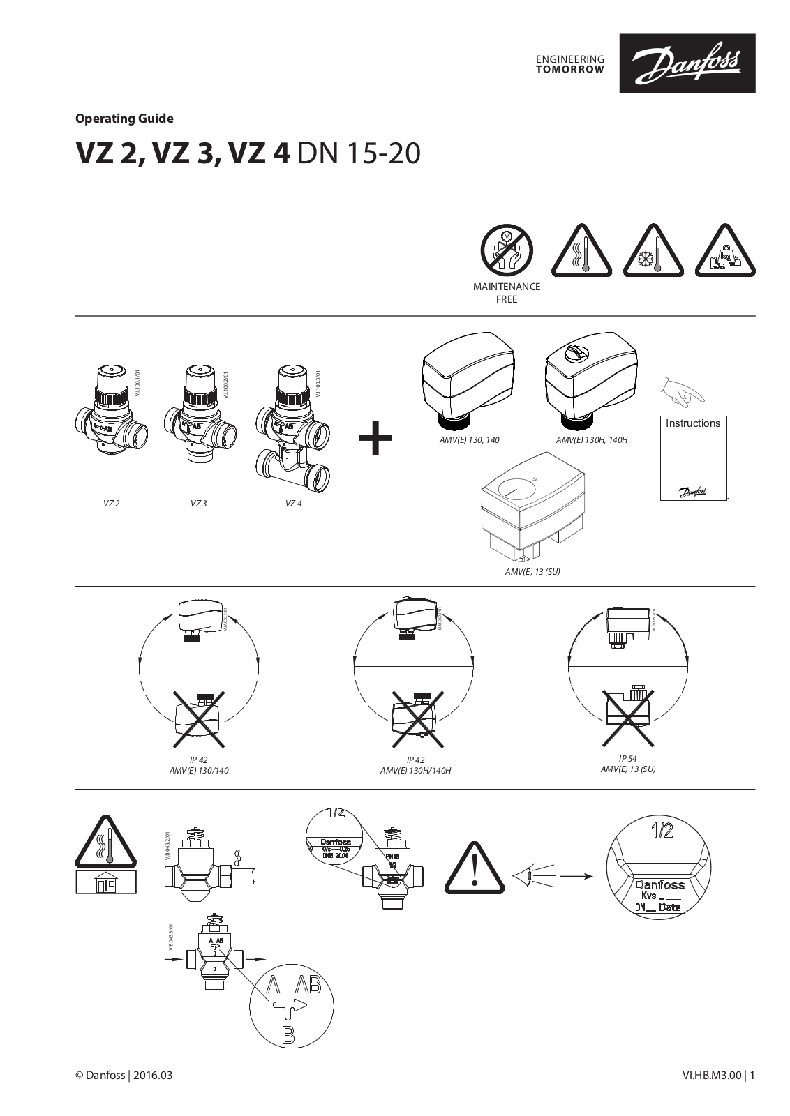 Danfoss VZ 2, VZ 3, VZ 4 Operating guide