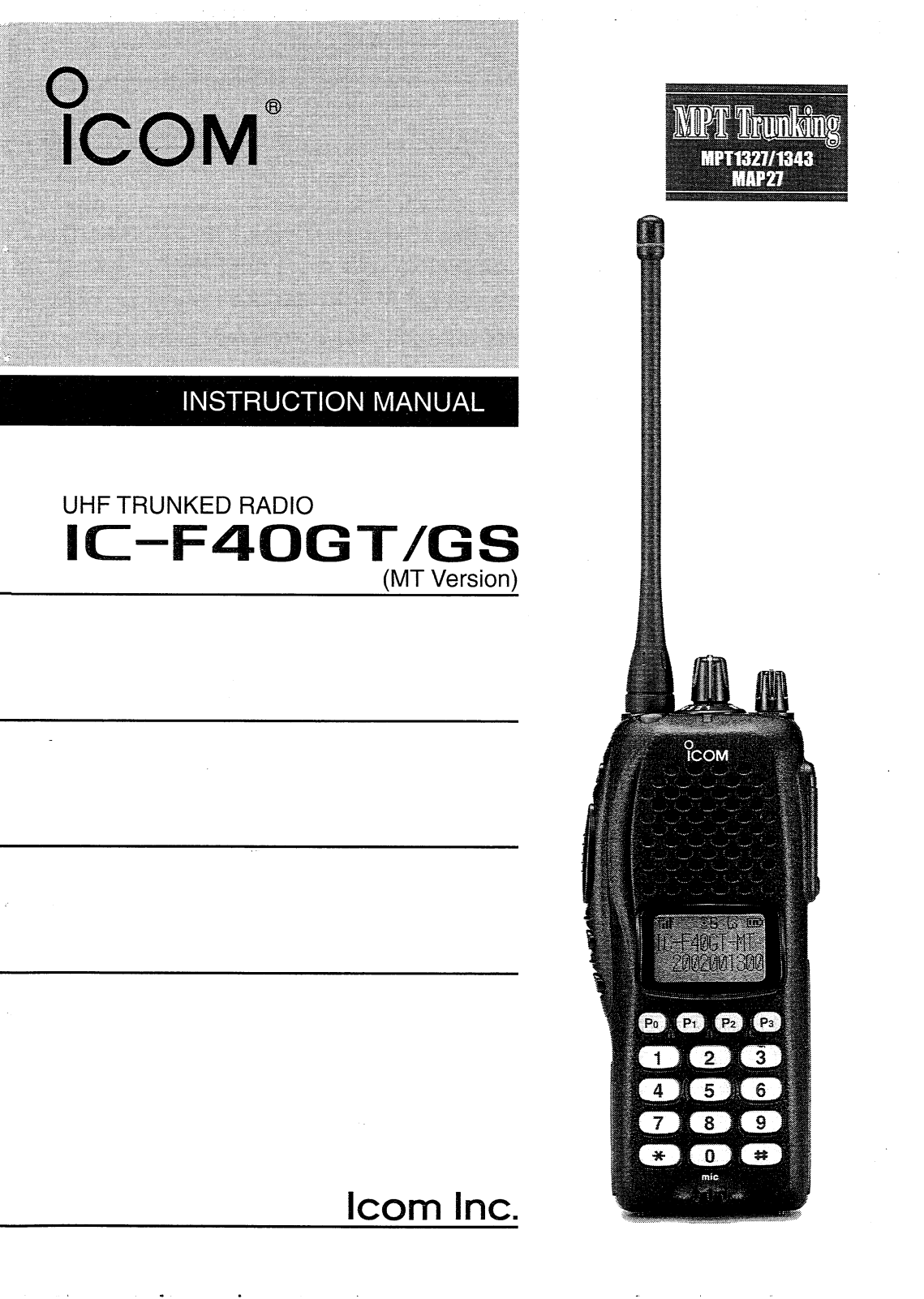 Icom IC-F40GS, IC-F40GT User Manual