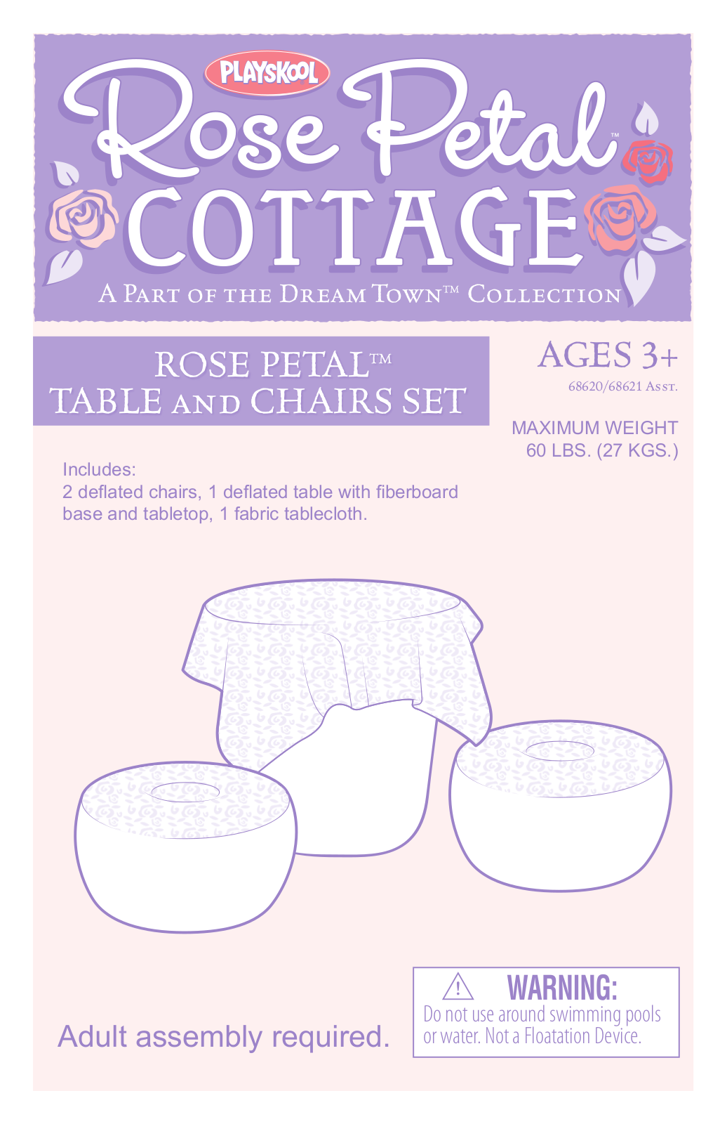 HASBRO PLAYSKOOL DREAM TOWN ROSE PETAL Cottage Dinette User Manual