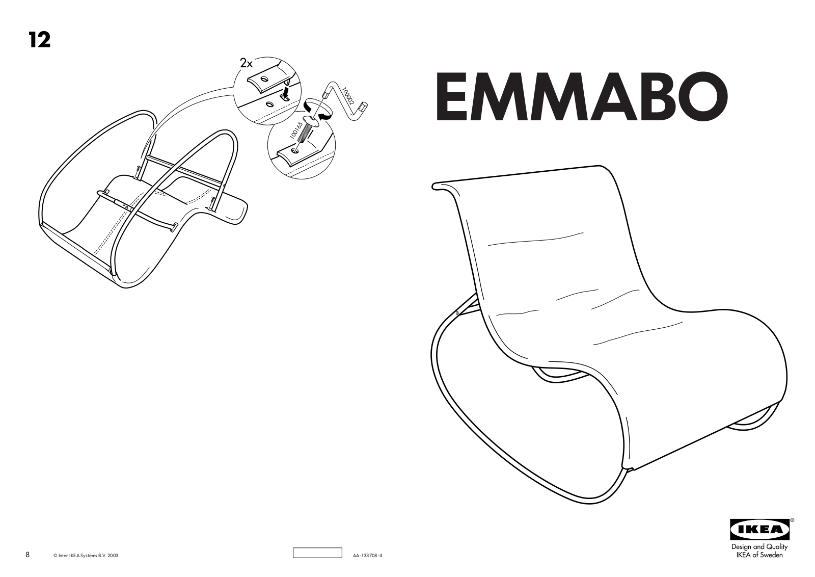 IKEA EMMABO ROCKING CHAIR Assembly Instruction