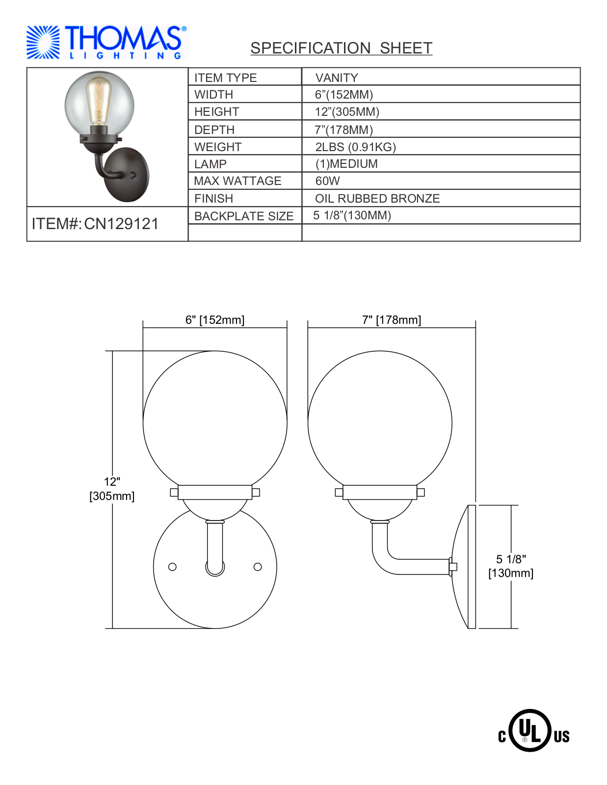 Thomas Lighting CN129121 User Manual - ManualMachine.com