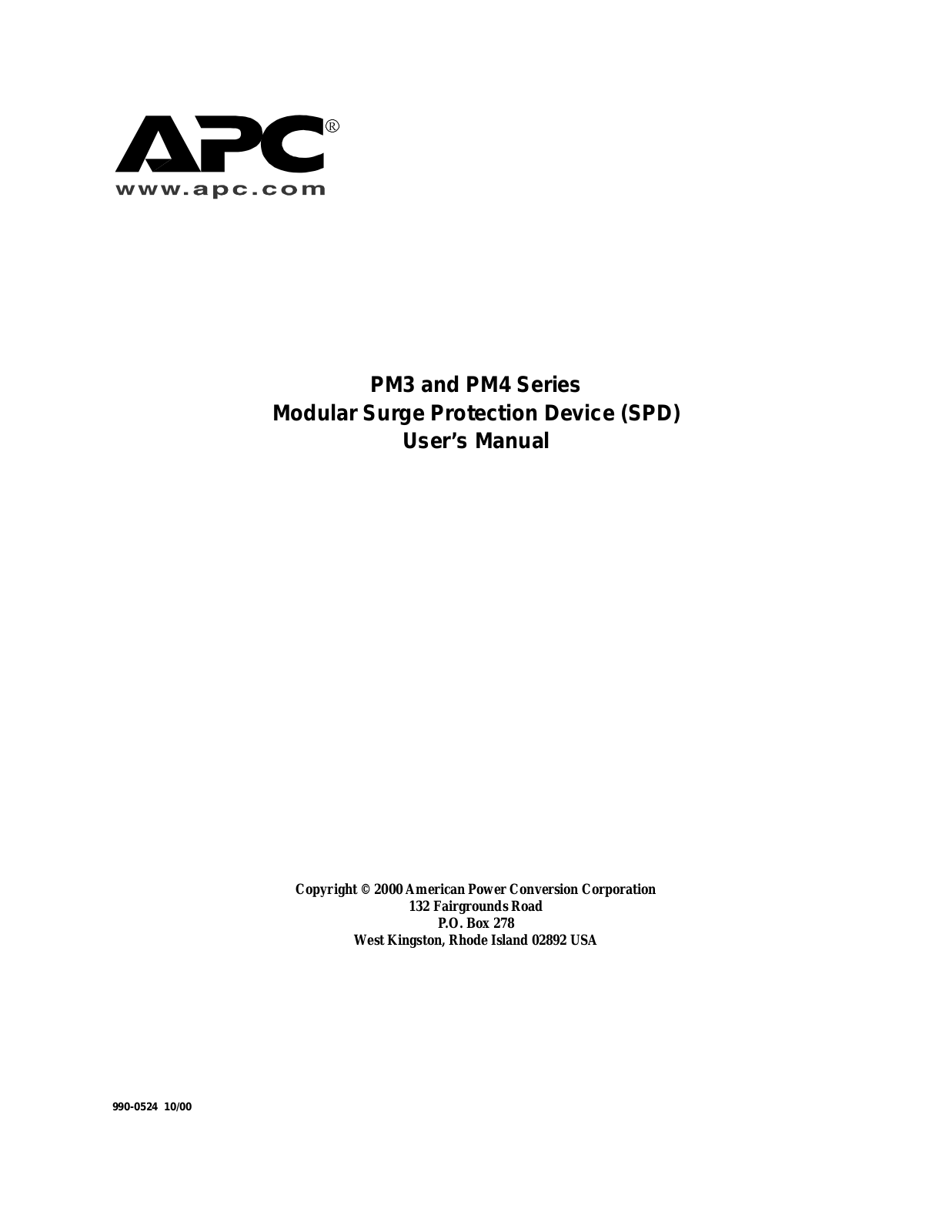 APC PM4 User Manual